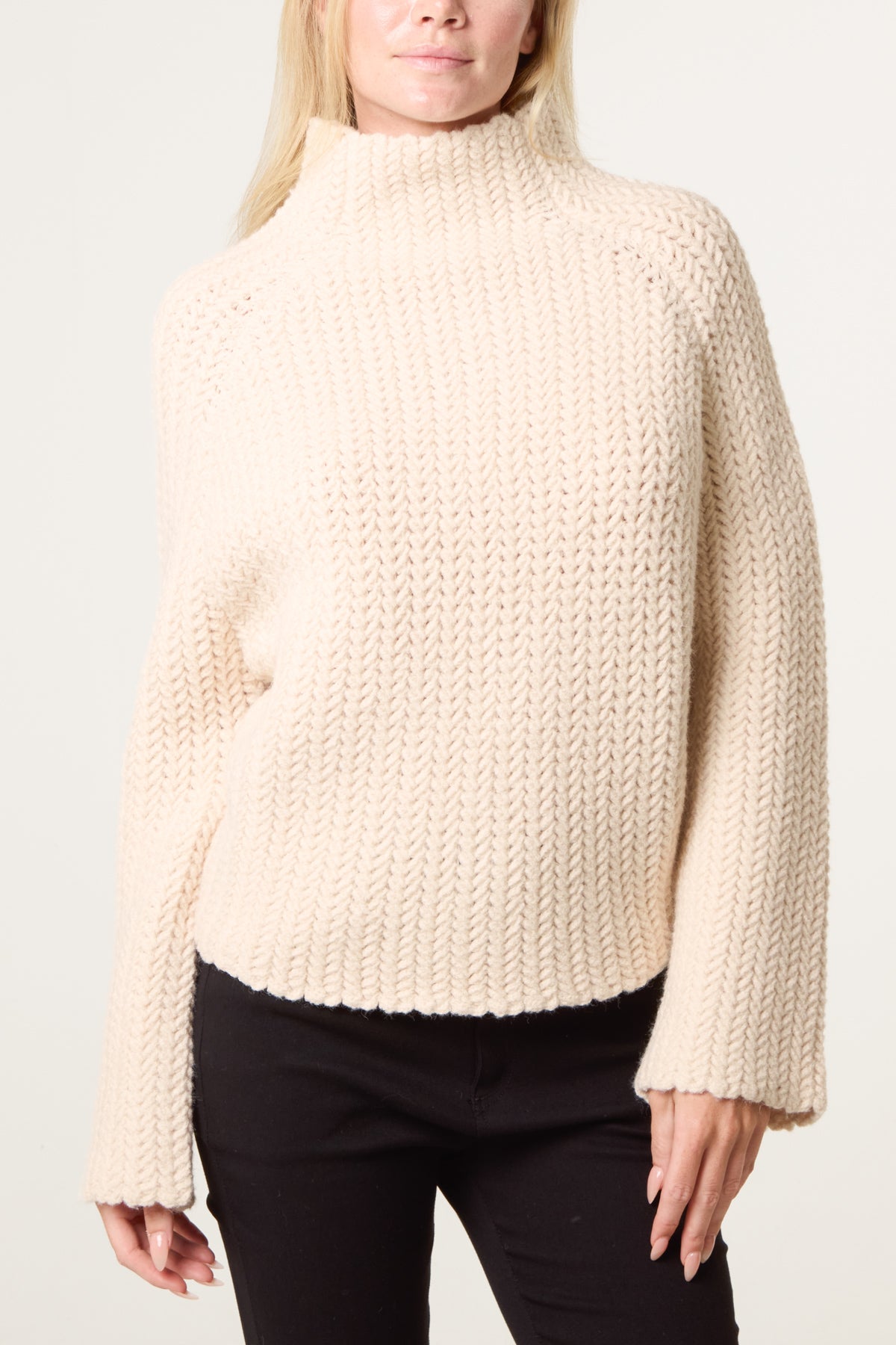High Neck Chunky Knit Jumper