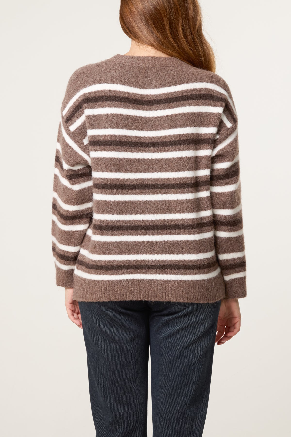 Round Neck Striped Knit Jumper