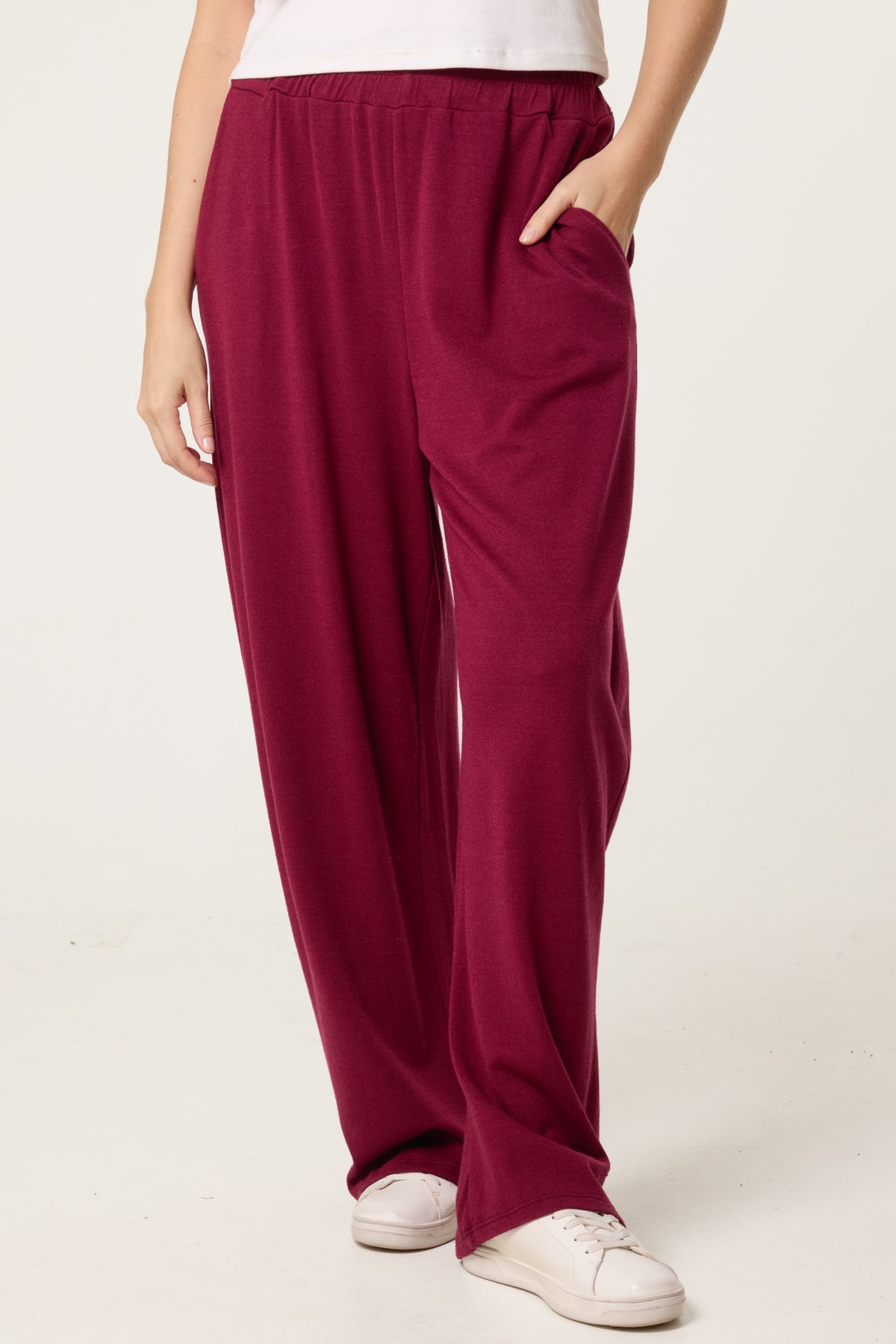 Wide Leg Knit Trousers