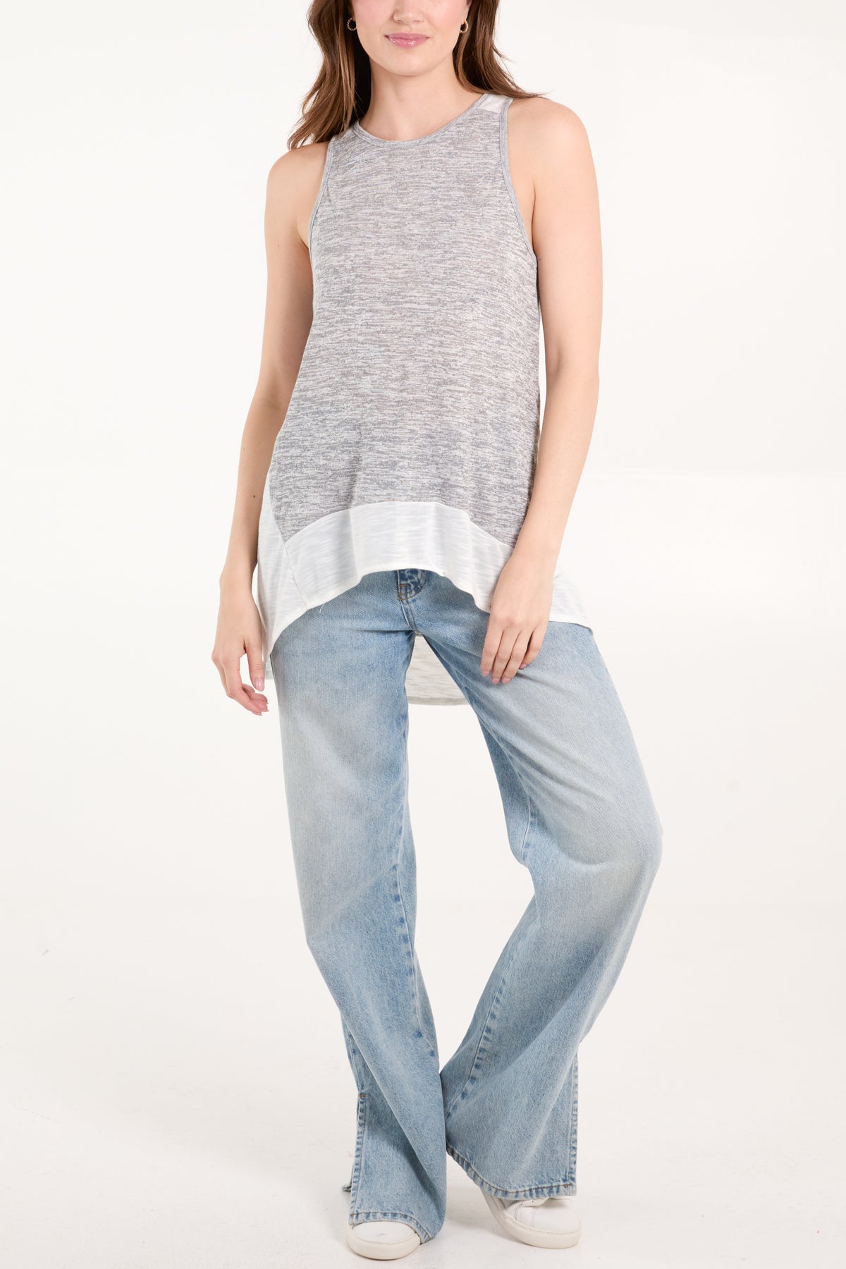 Grey Contrast Jersey Vest