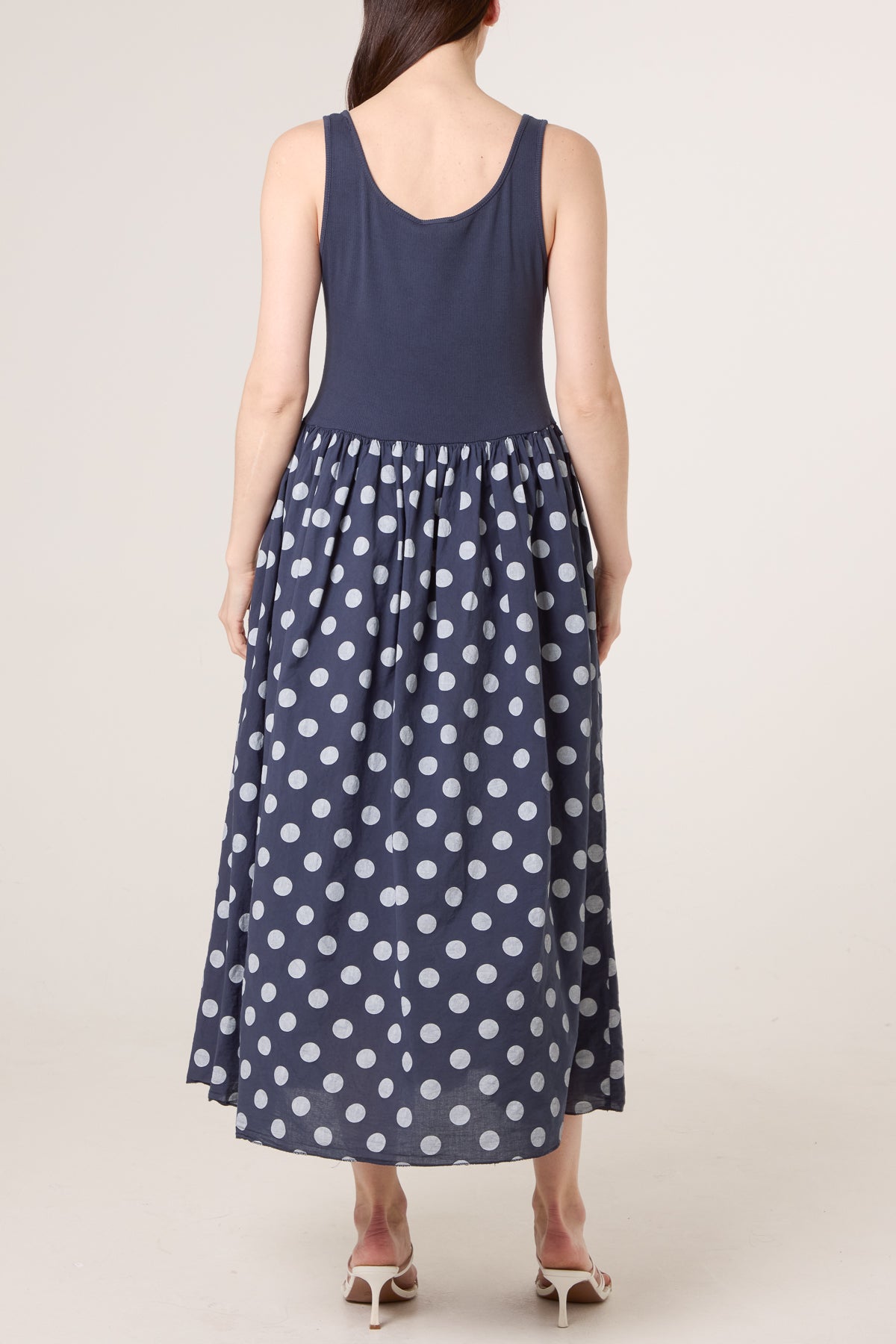 Polka-Dot Vest Midi Dress