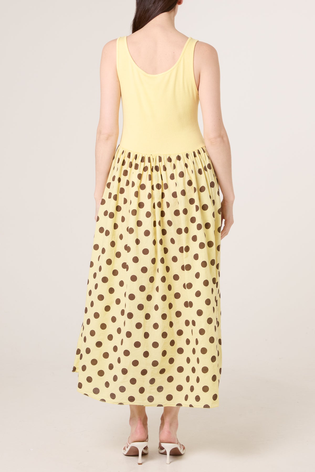 Polka-Dot Vest Midi Dress