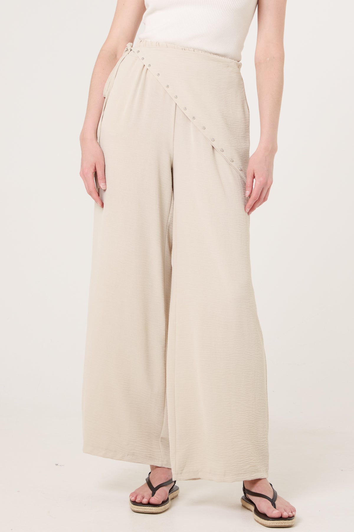 Side Tie Studded Trouser