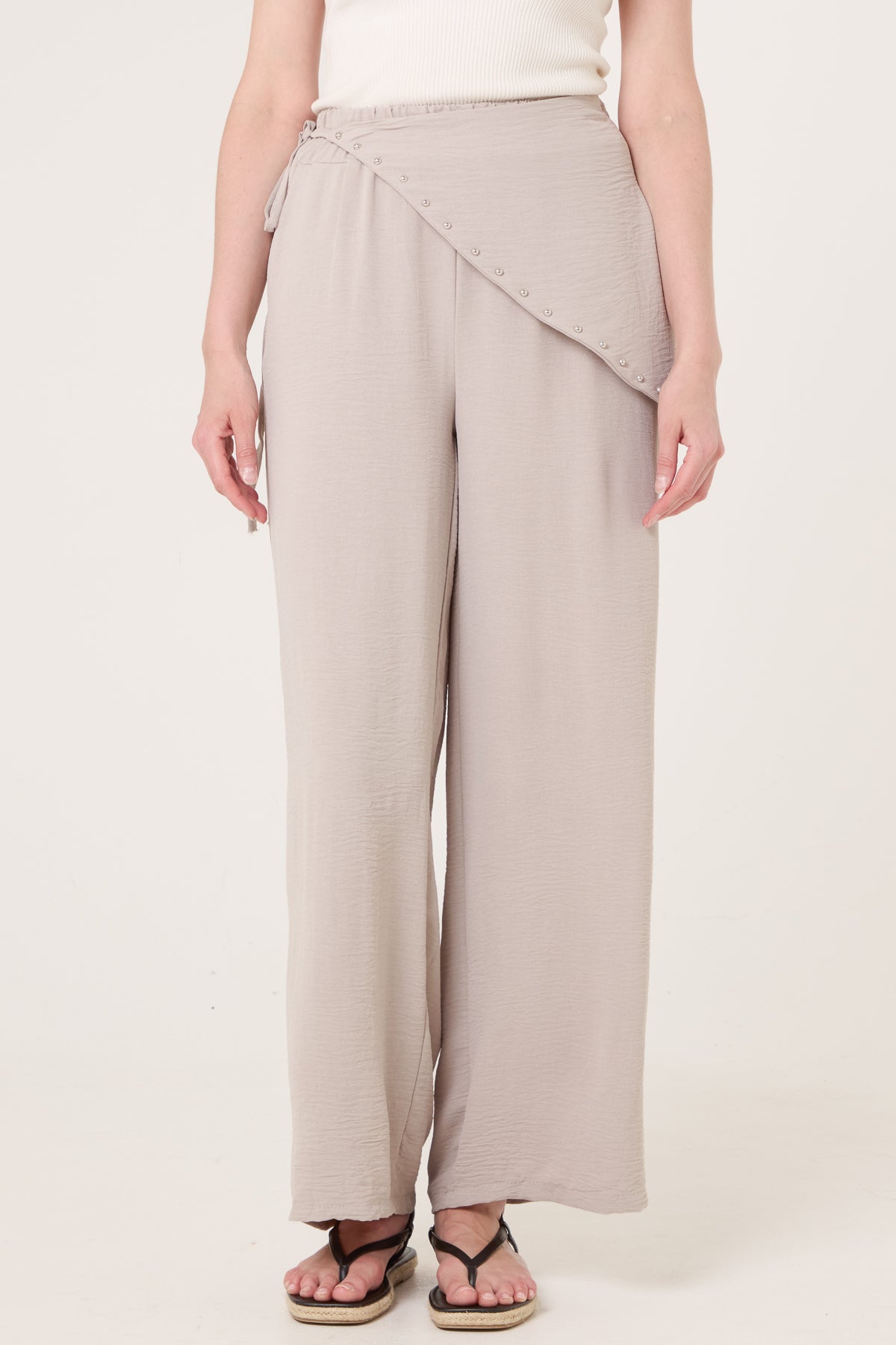 Side Tie Studded Trouser