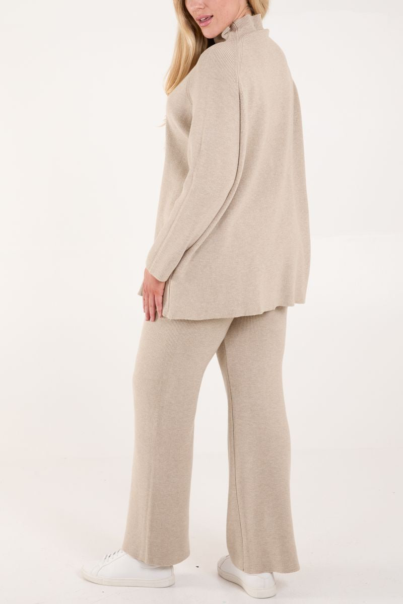 Ribbed High Neck Co-Ord Set
