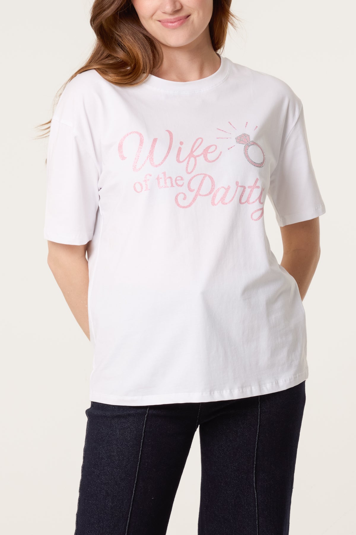 Embellished "Wife Of The Party" Logo T-Shirt