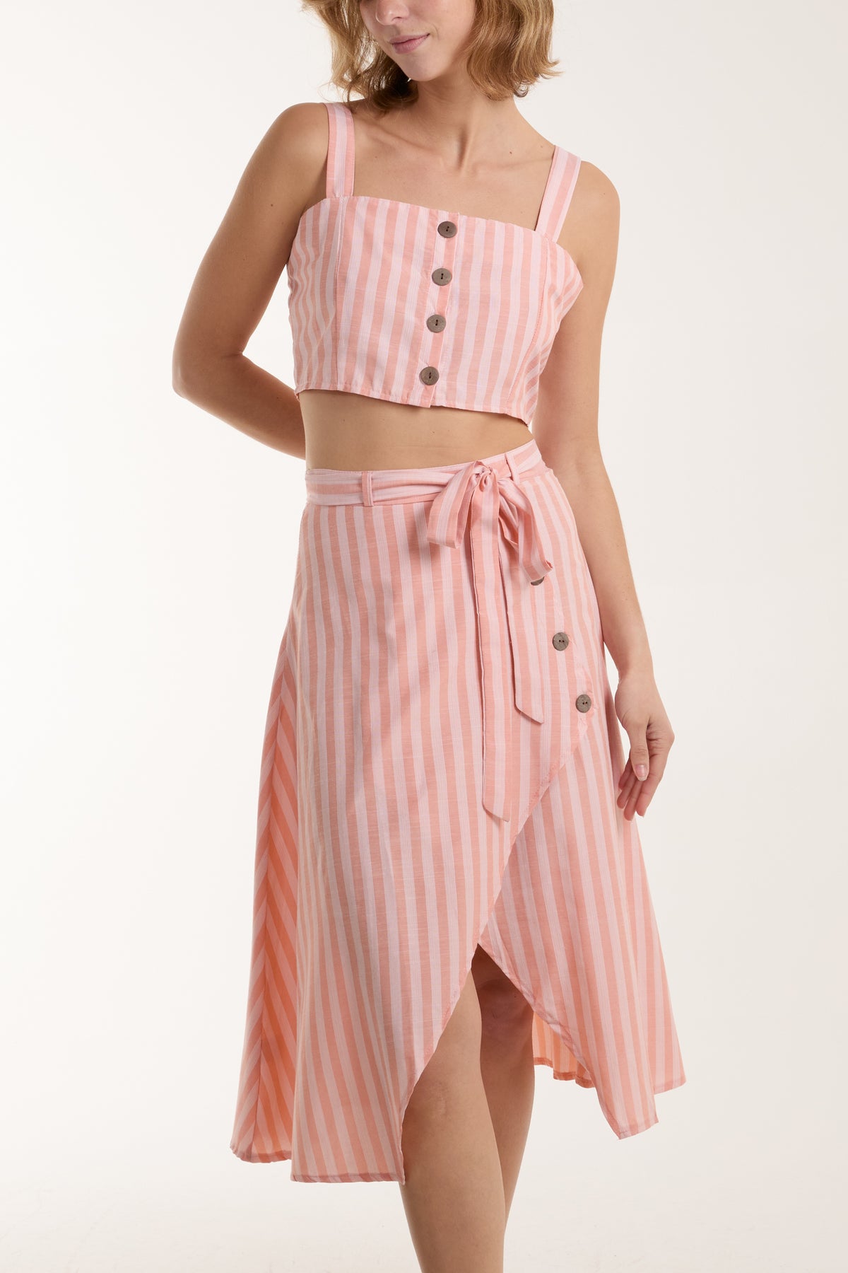Asymetric Button Through Skirt and Top Set