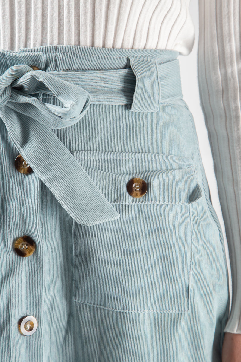 Babycord Button Front Skirt