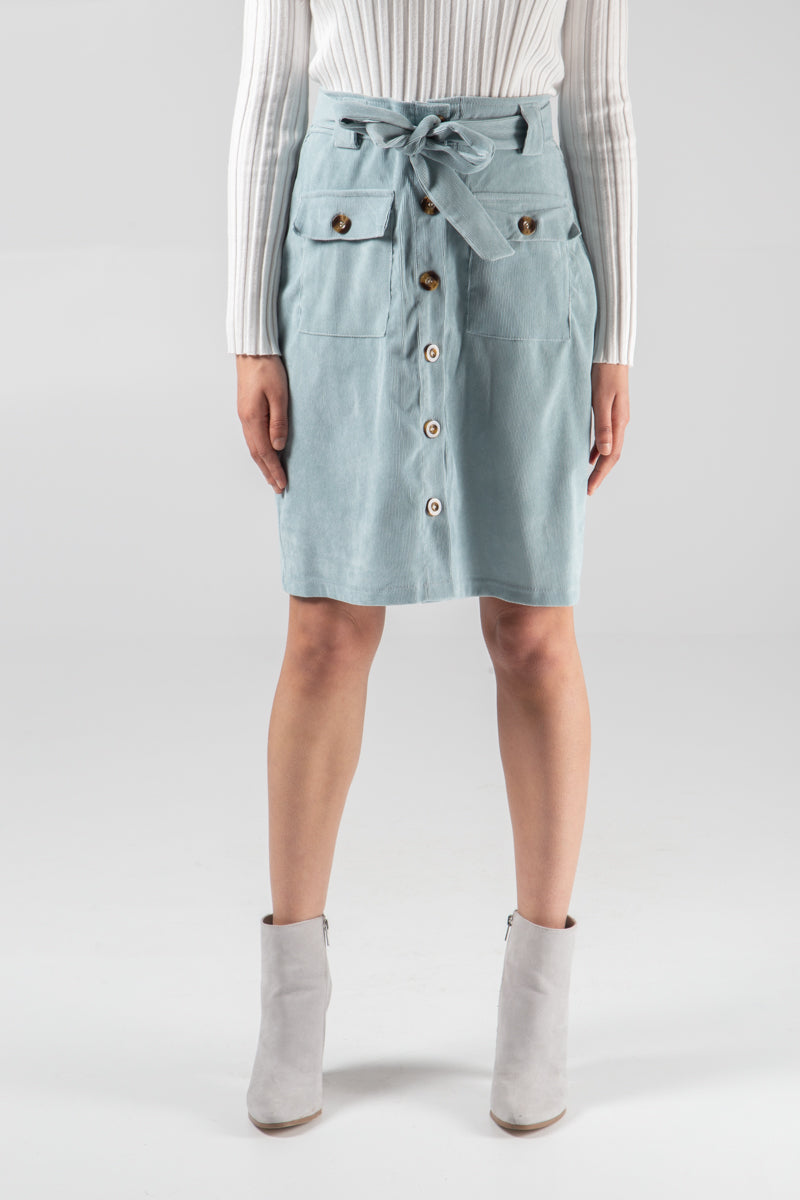 Babycord Button Front Skirt