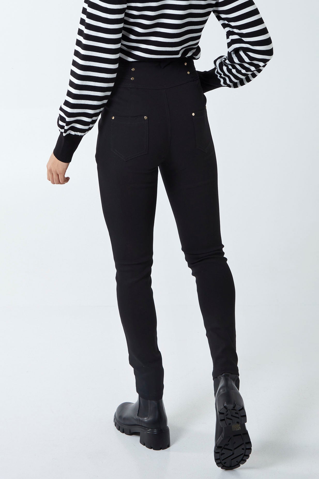 High Waisted Stretch Denim Skinny Jeans