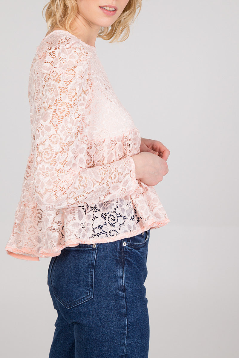 Lace Peplum Top