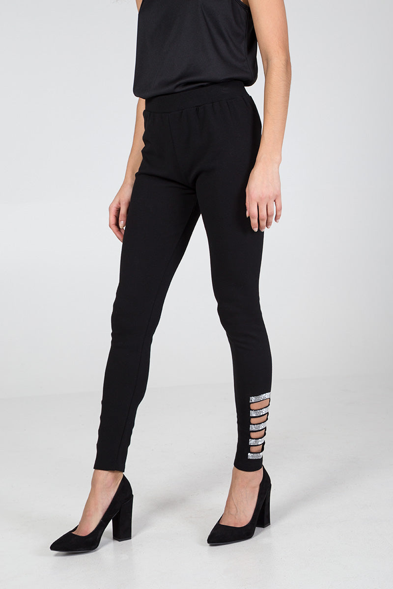 Diamante Ankle Cut Out Leggings