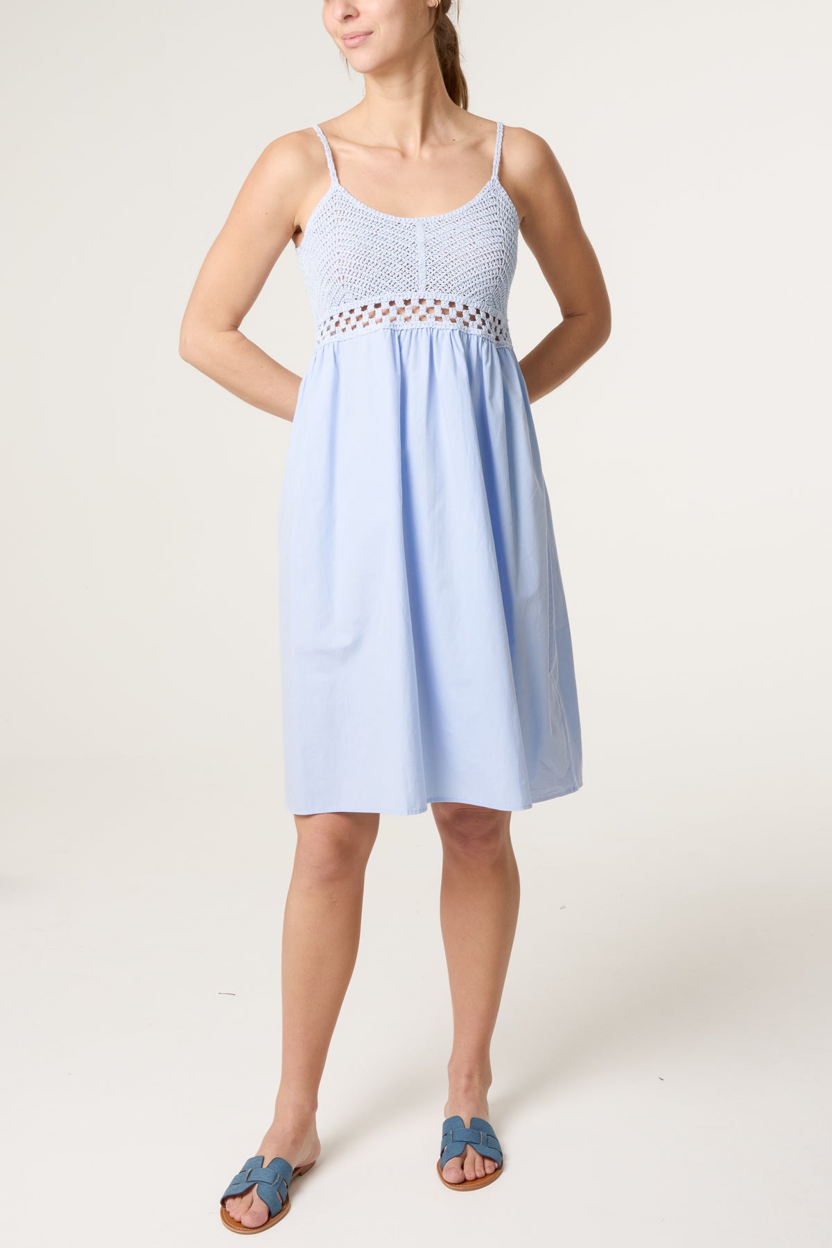 Crochet Detail Midi Dress