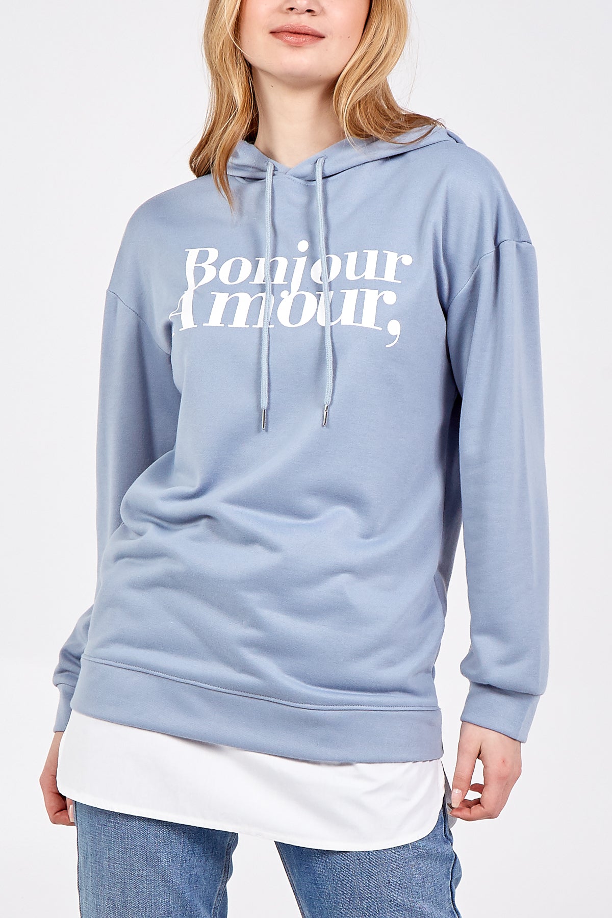 'Bonjour Amour' Hooded Jumper w/Shirt