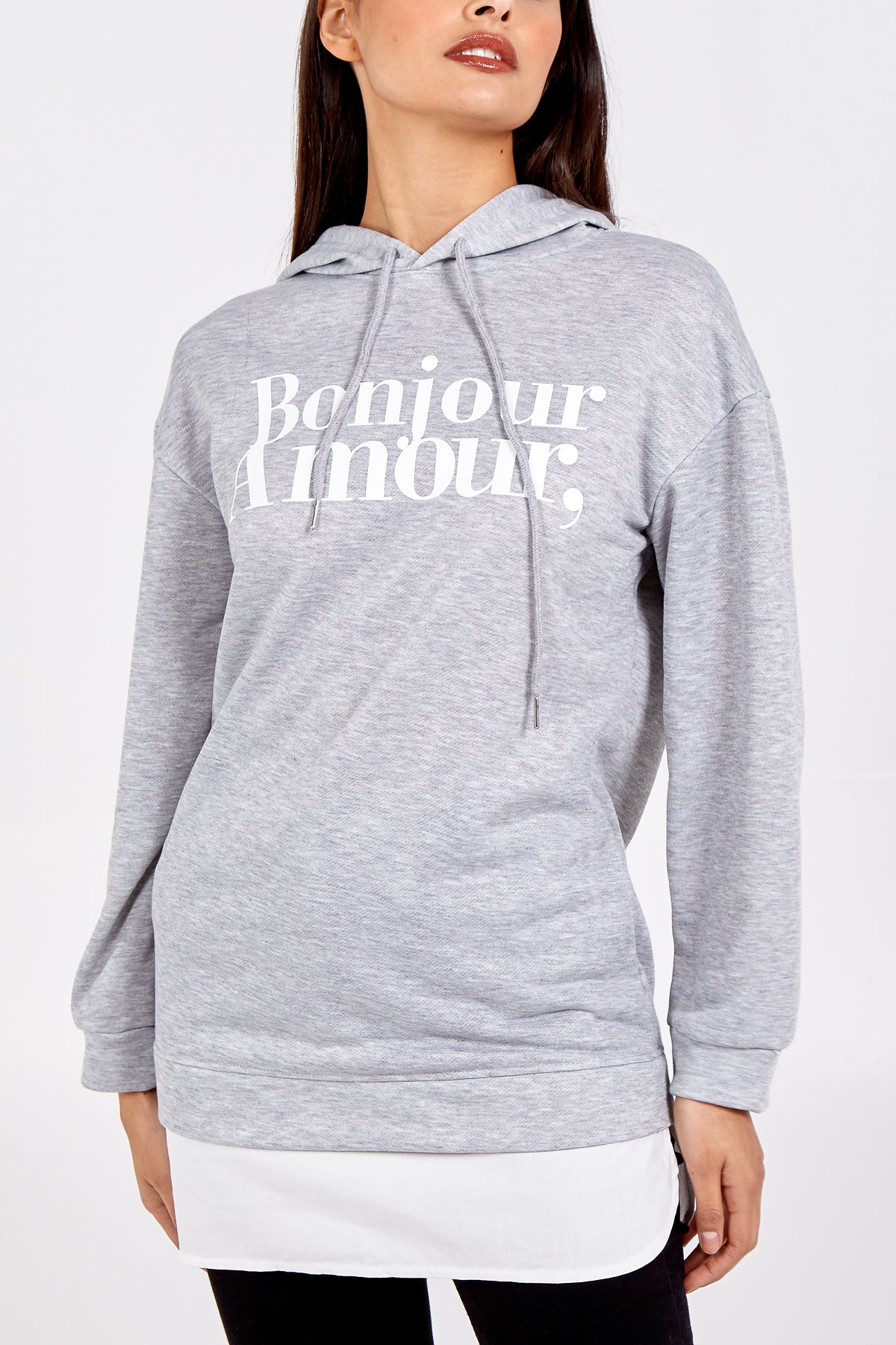 'Bonjour Amour' Hooded Jumper w/Shirt