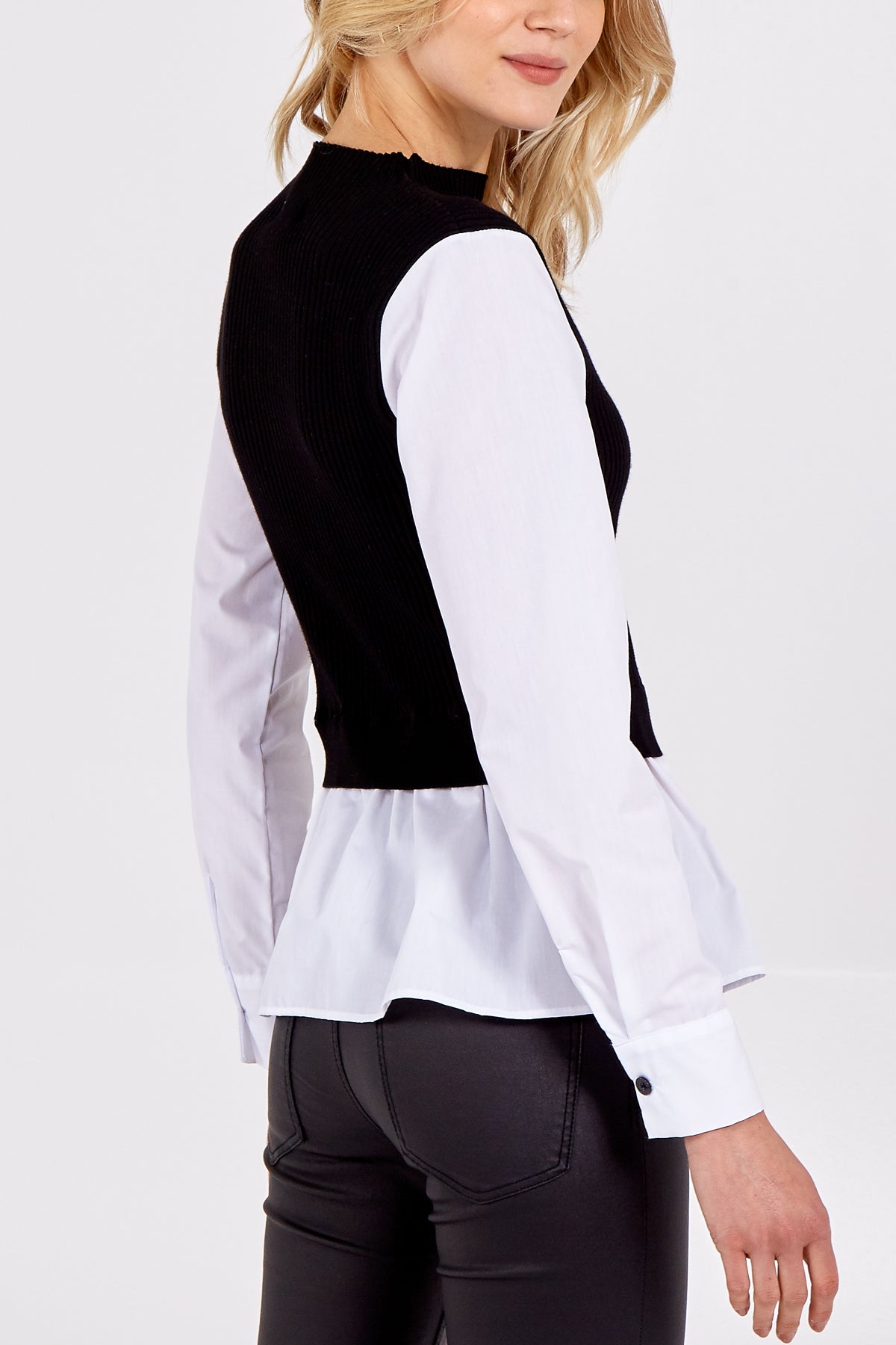 High Neck Knit Vest With Button Detail Undershirt