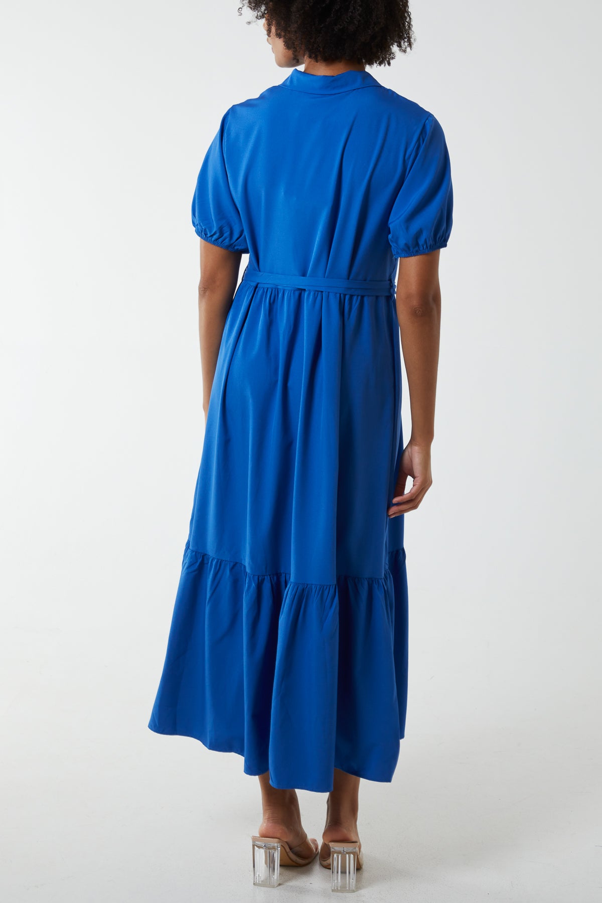 Belted Tiered Maxi Dress
