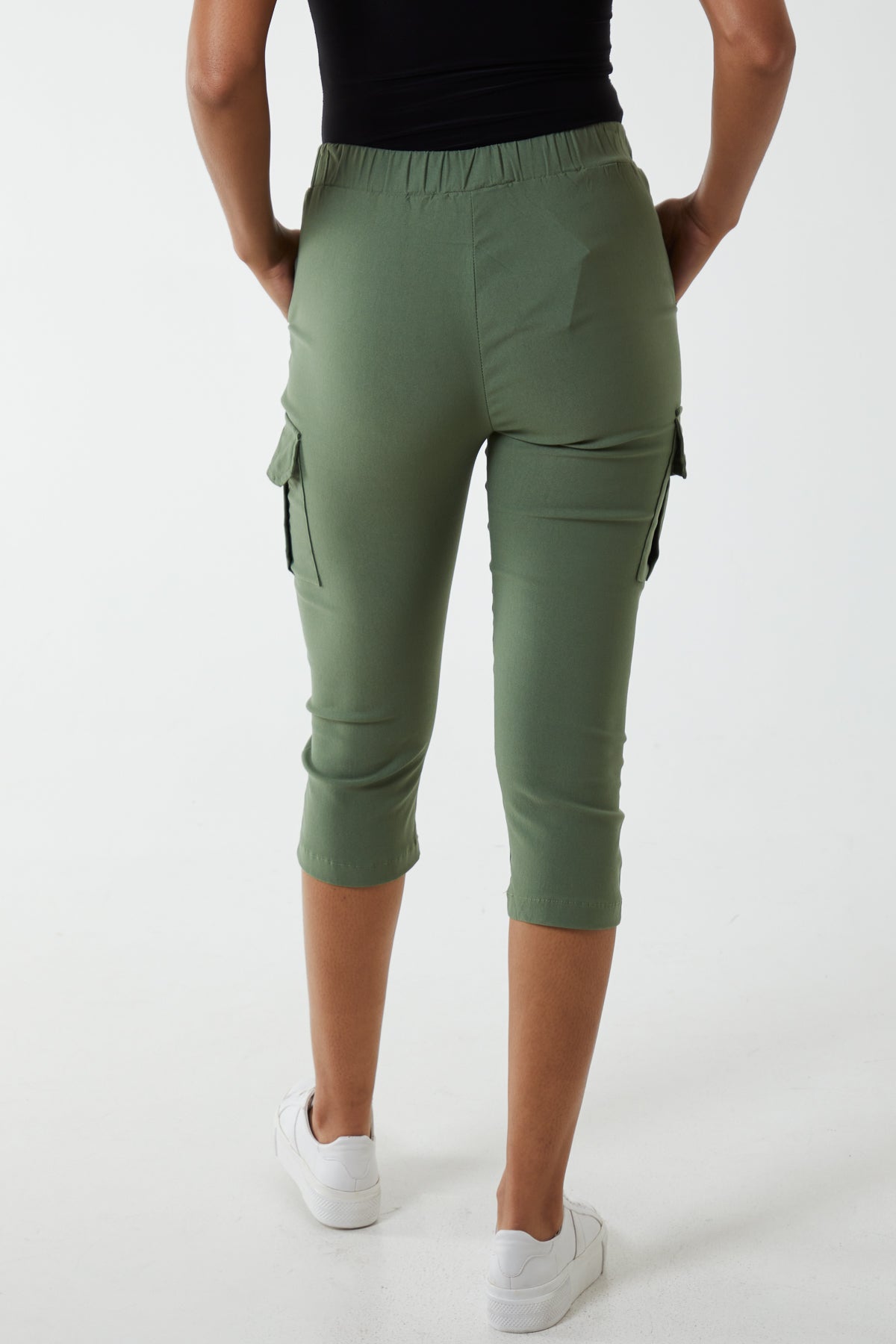 Seam Detail Cropped Cargo Trousers