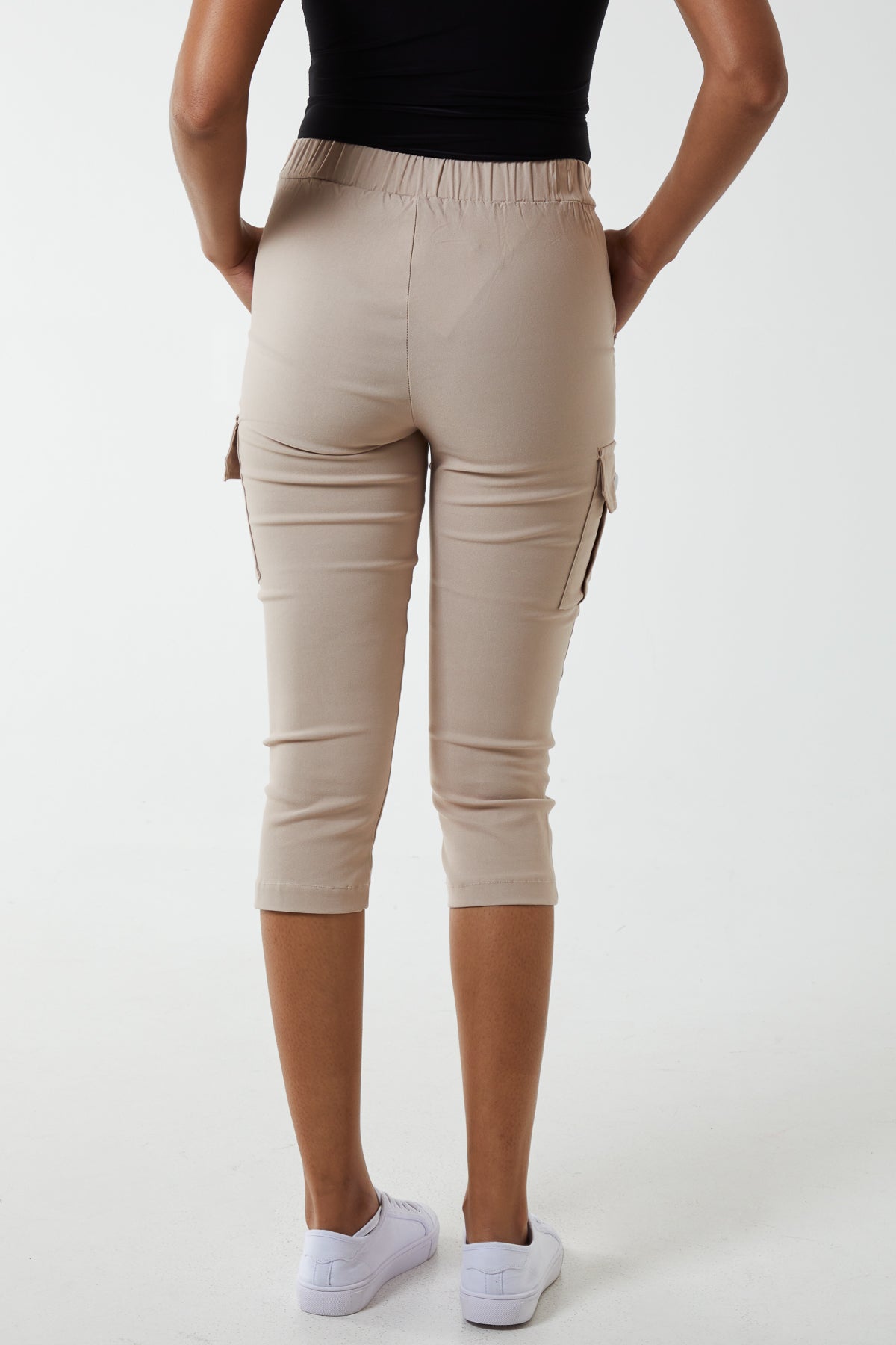 Seam Detail Cropped Cargo Trousers