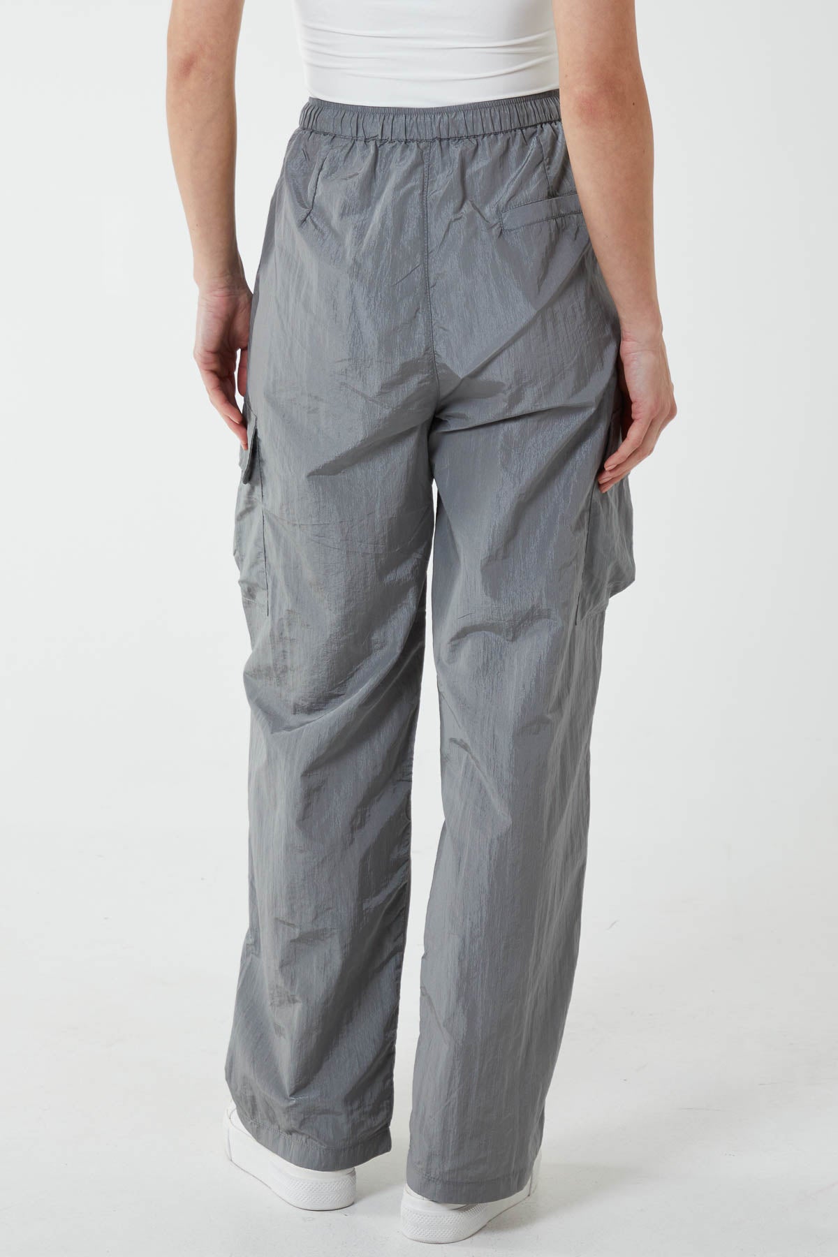Tie Waist Parachute Cargo Trousers