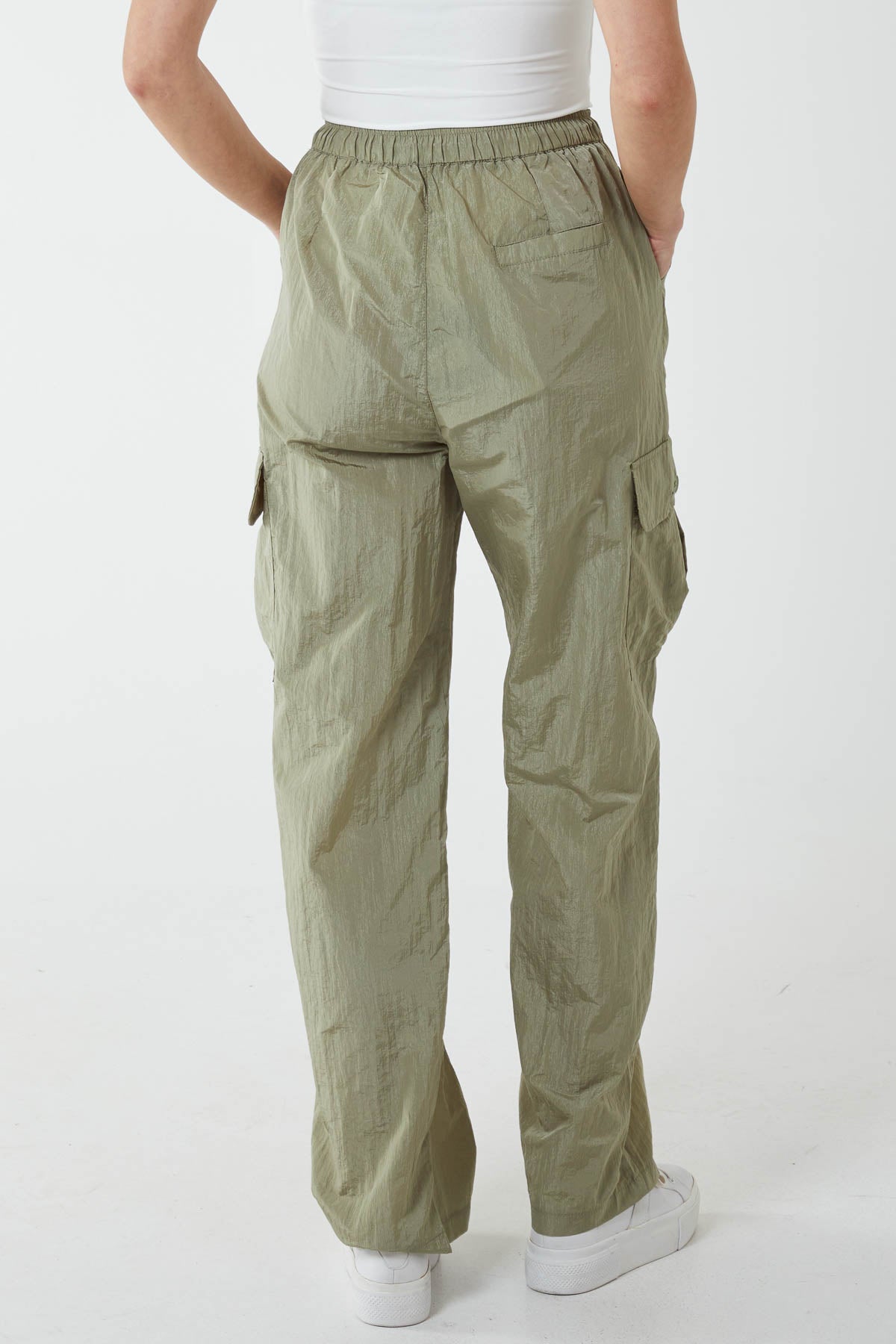 Tie Waist Parachute Cargo Trousers