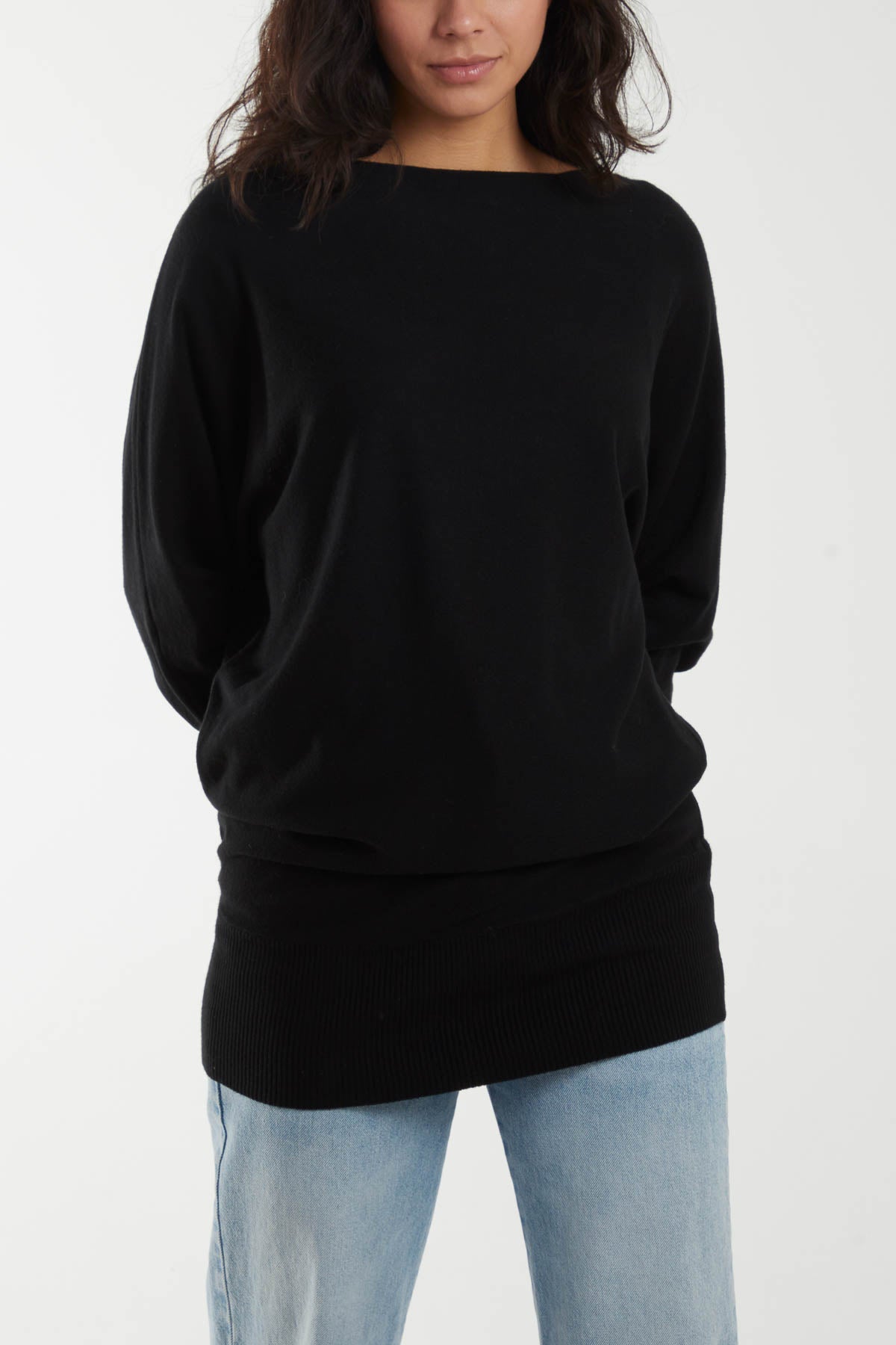 Boat Neck Batwing Sleeve Jumper