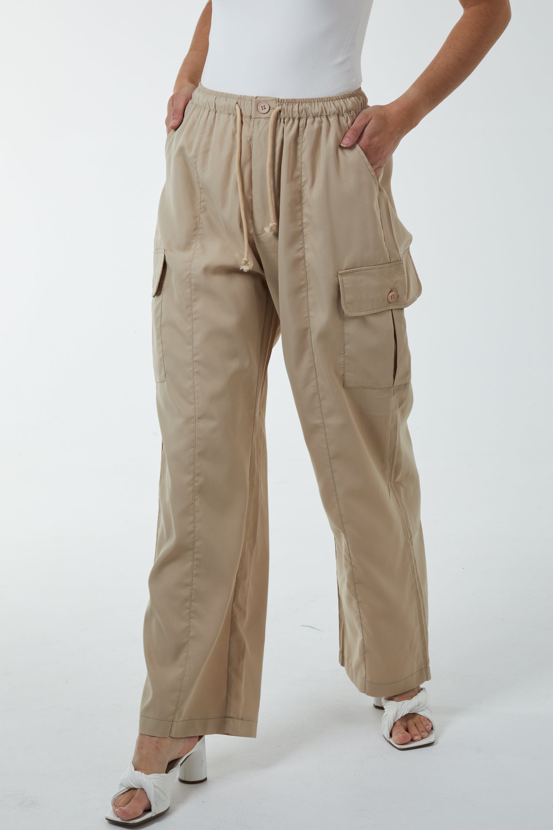 Tie waist cargo on sale pants