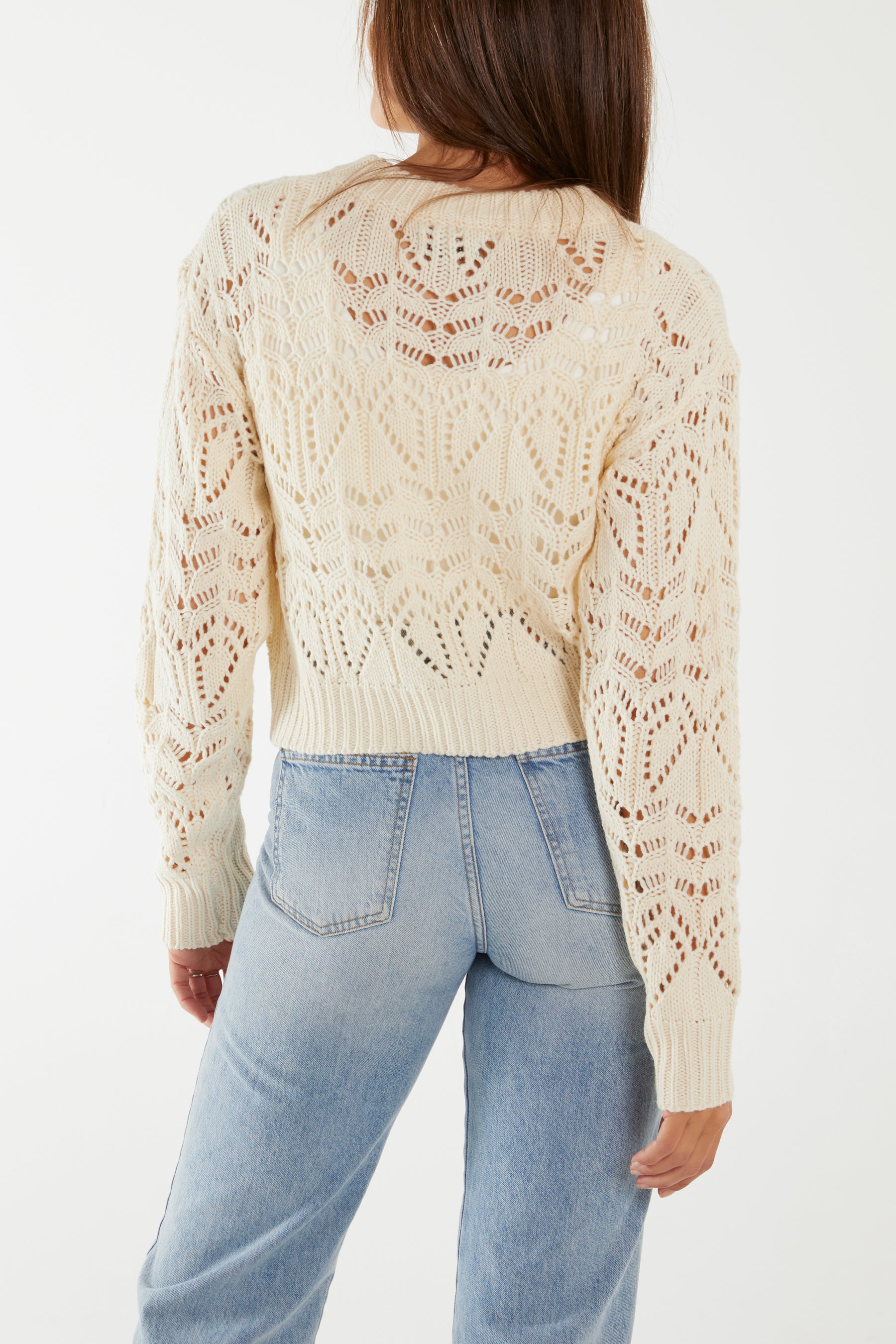 Pointelle Knit Crop Jumper