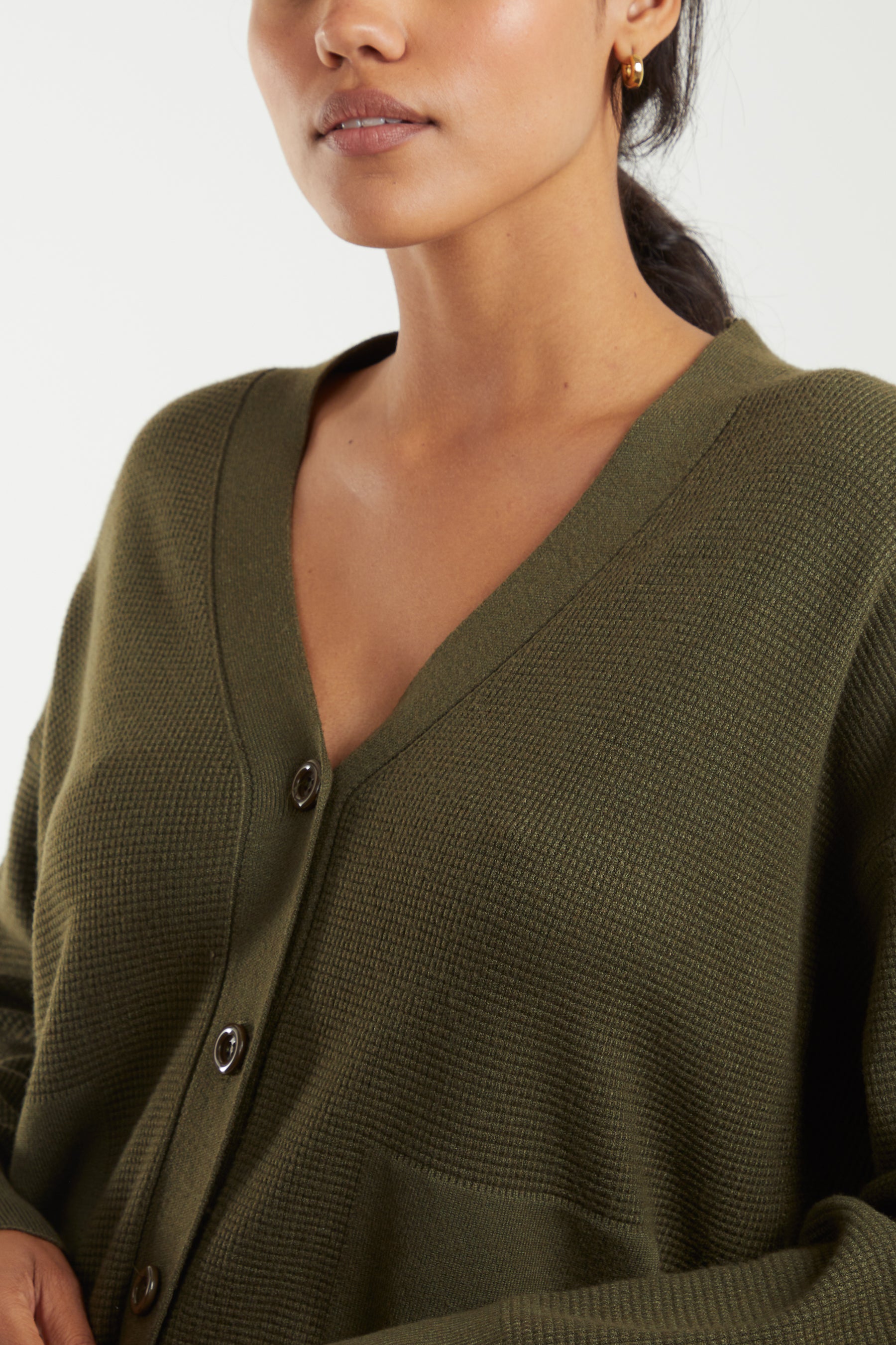 Relaxed Fit V-Neck Pocket Cardigan