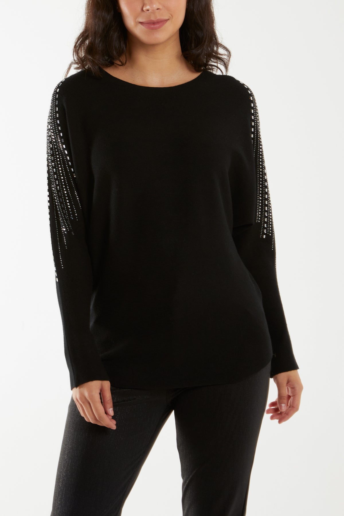 Diamante Sleeve Embellished Jumper