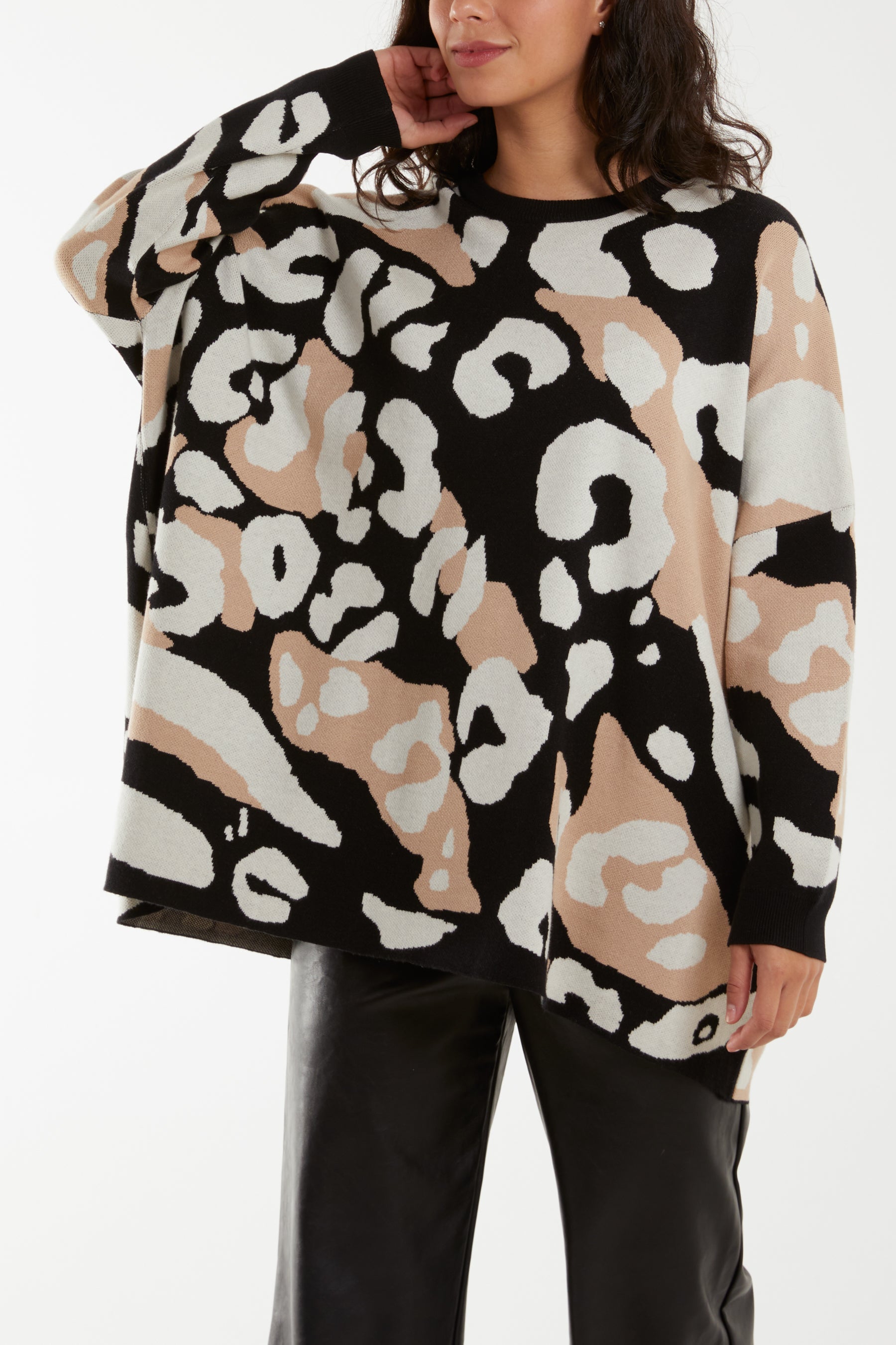 Black and hotsell leopard print jumper