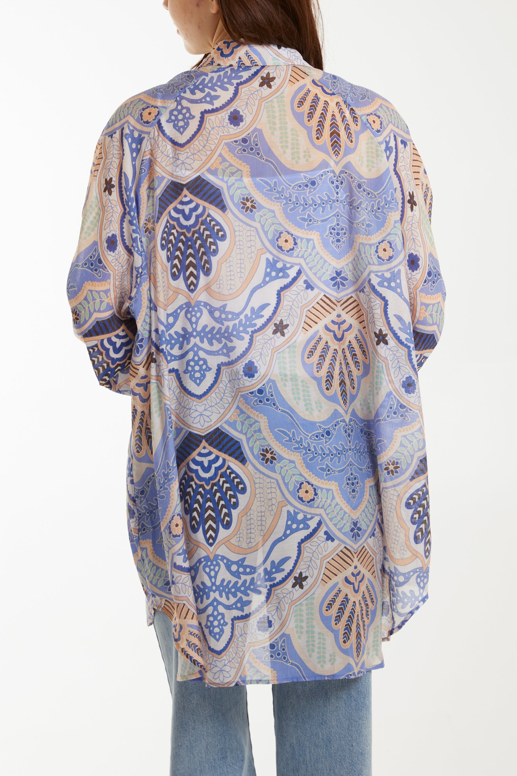 Lightweight Abstract Floral Print Shirt