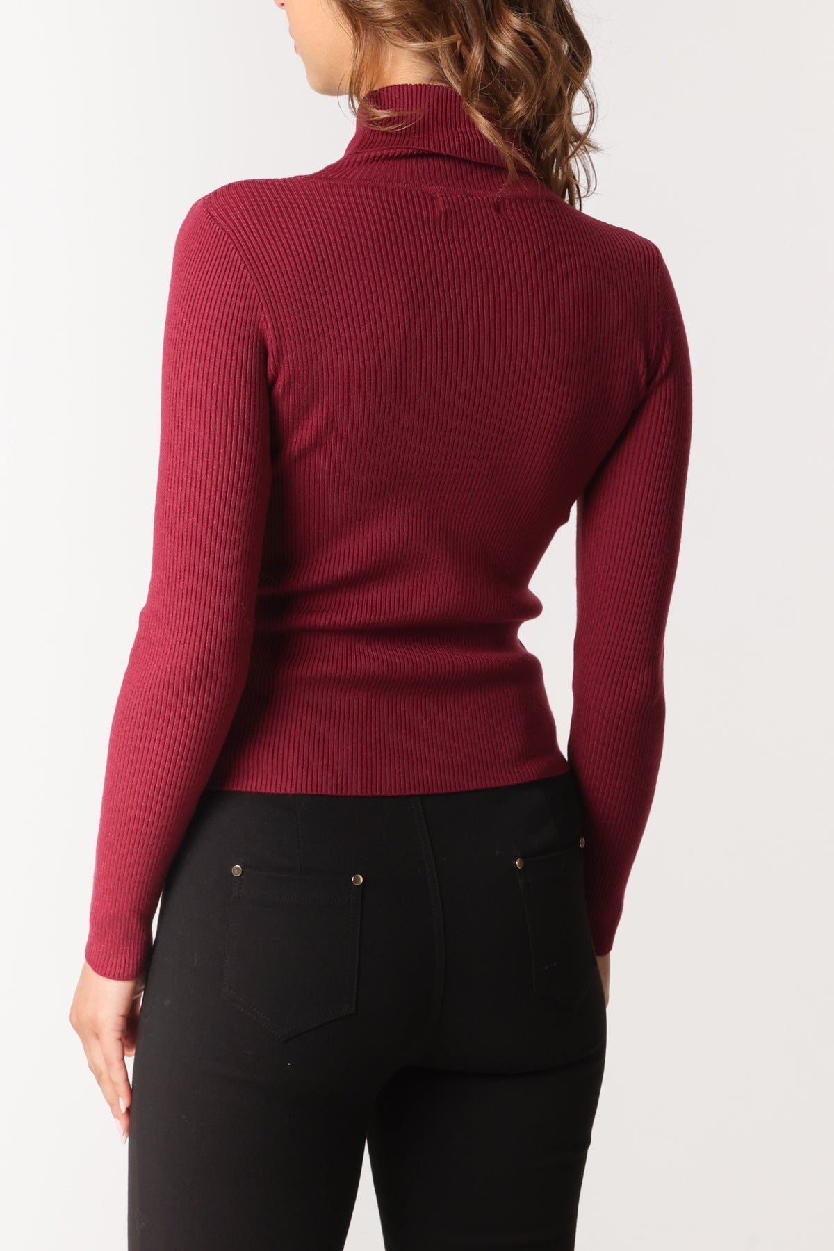 Roll Neck Ribbed Jumper