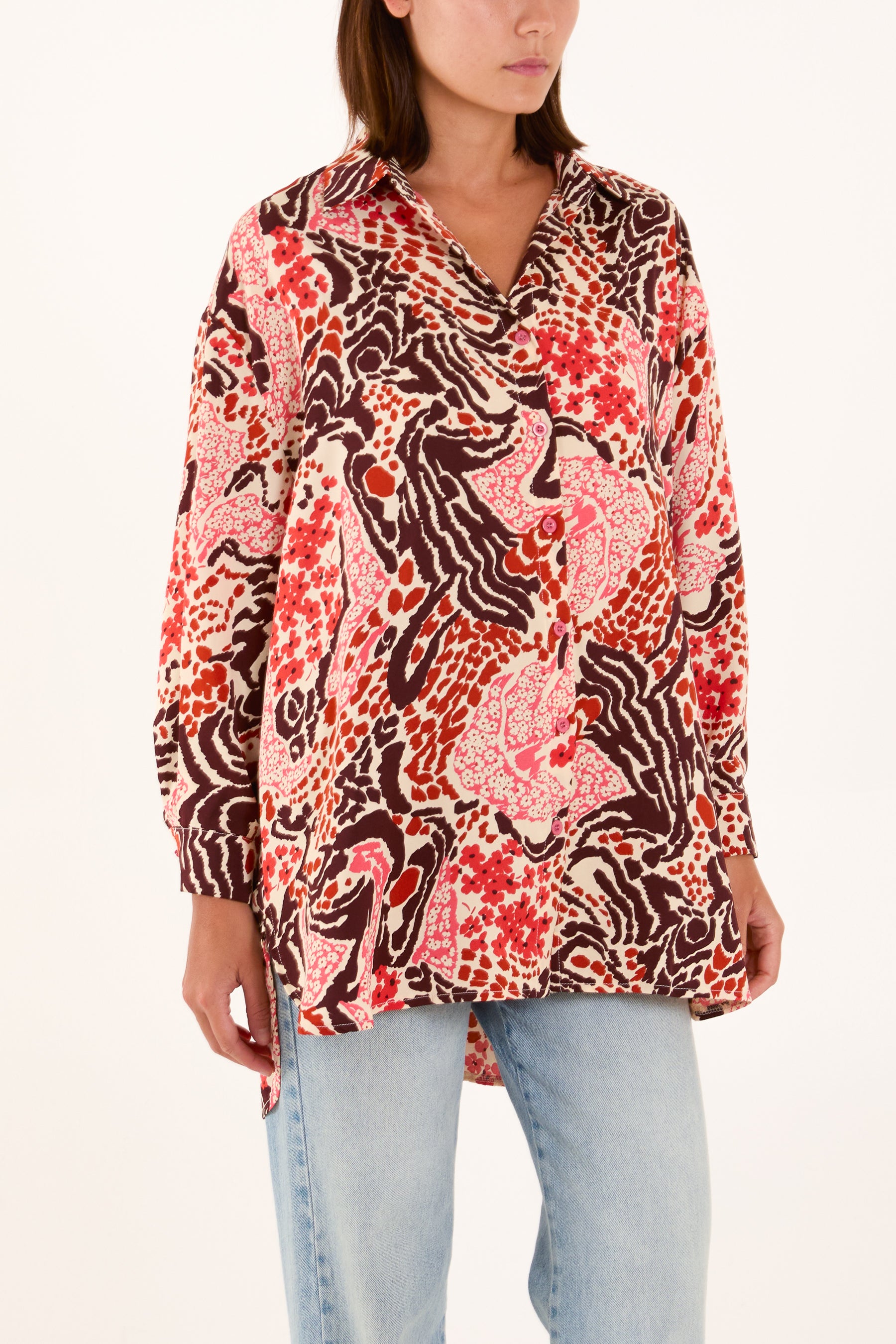 Long Sleeve Flower Details Shirt