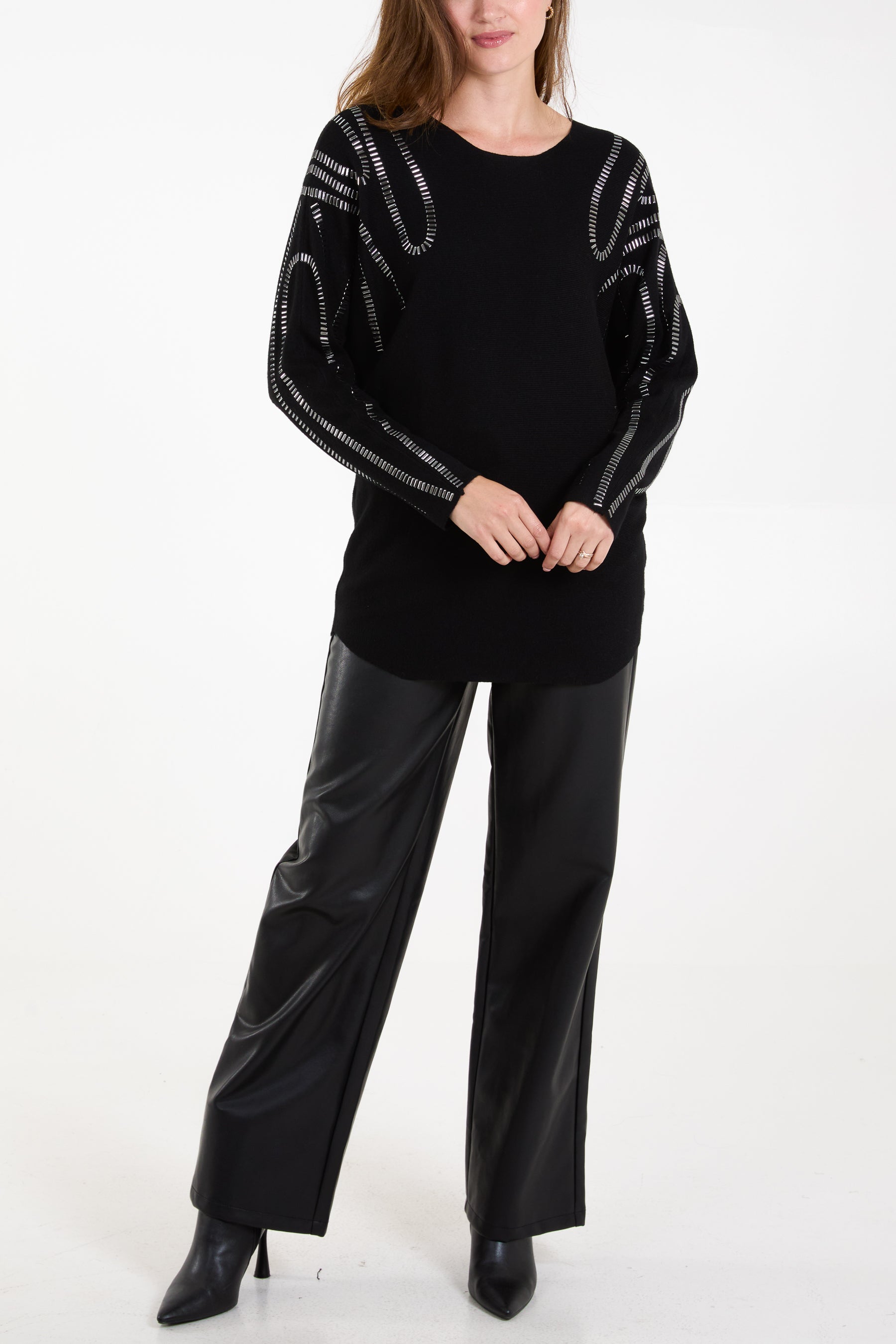 Embellished Shoulder Swirl Jumper