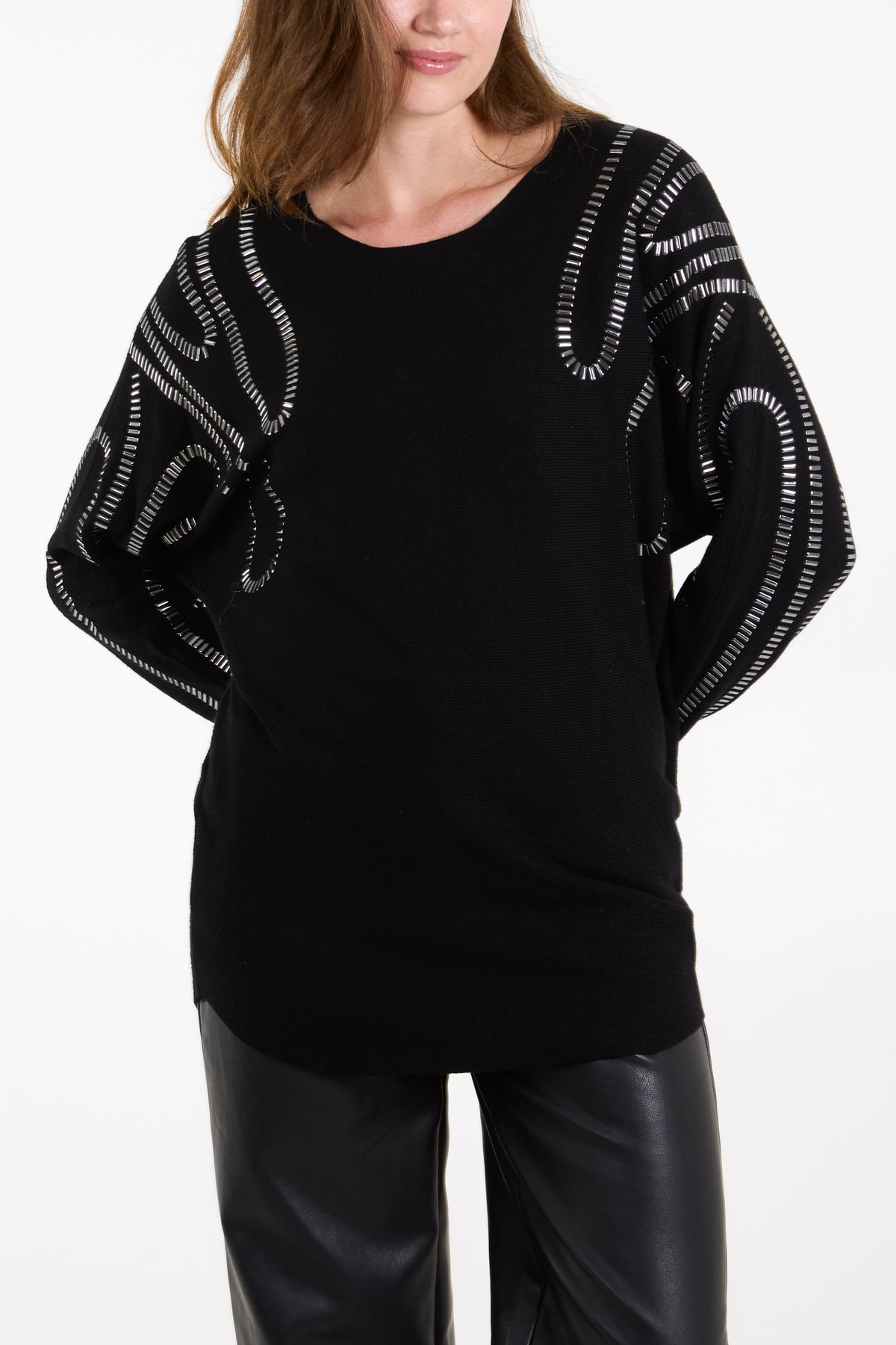 Embellished Shoulder Swirl Jumper