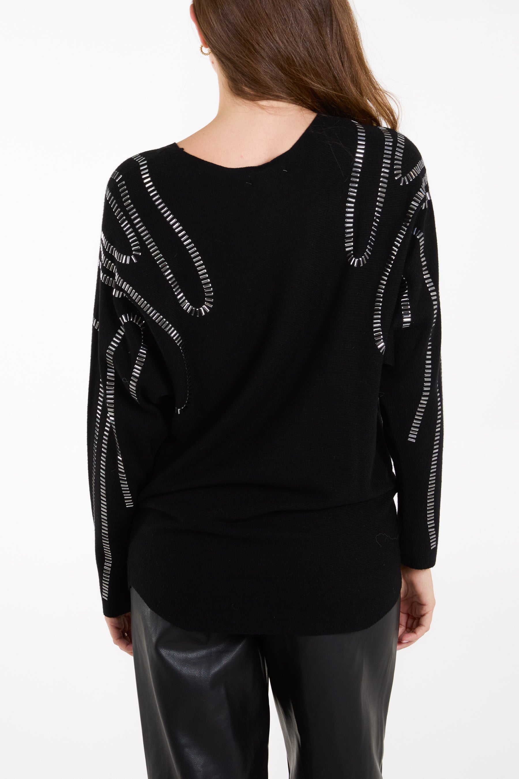 Embellished Shoulder Swirl Jumper