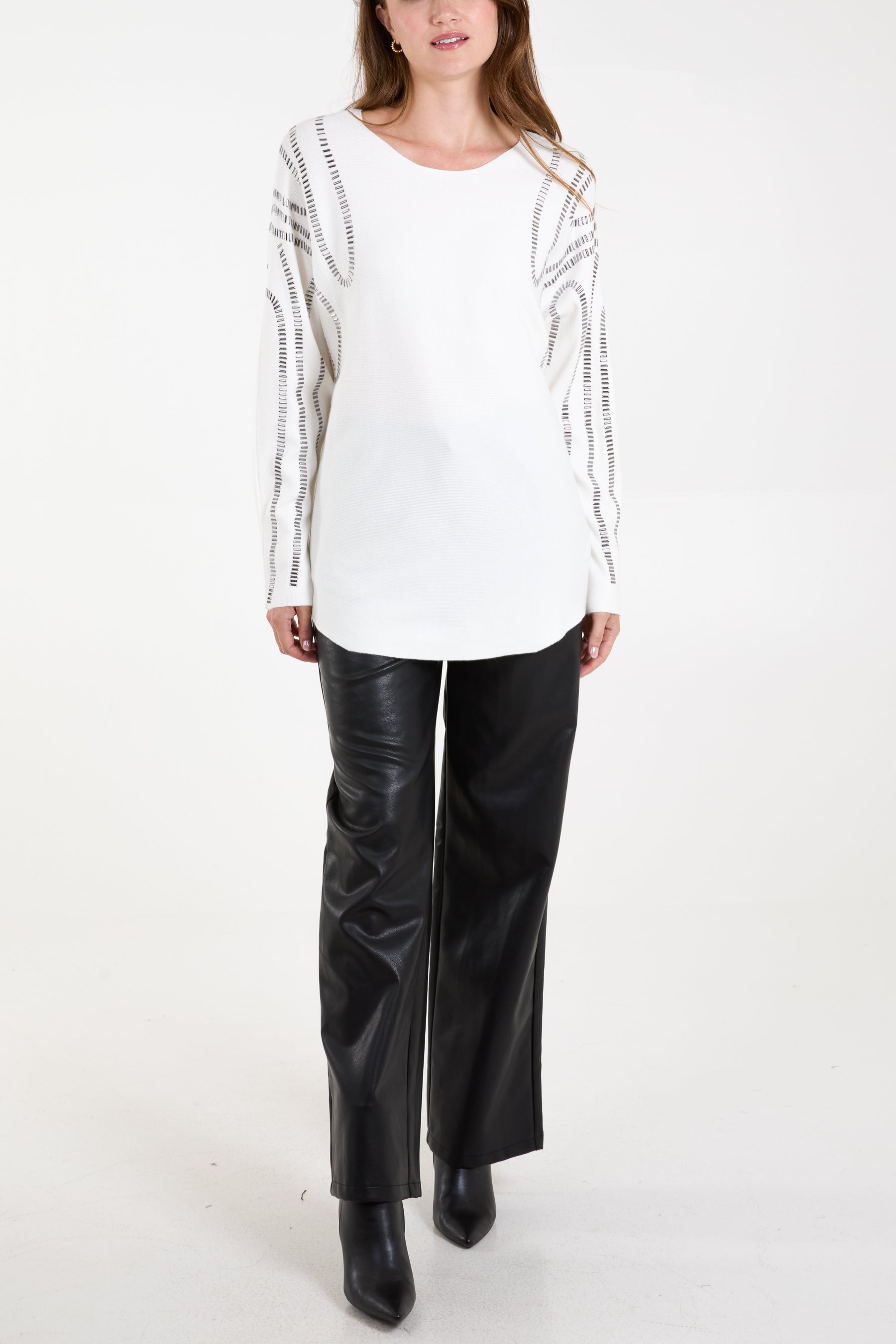 Embellished Shoulder Swirl Jumper