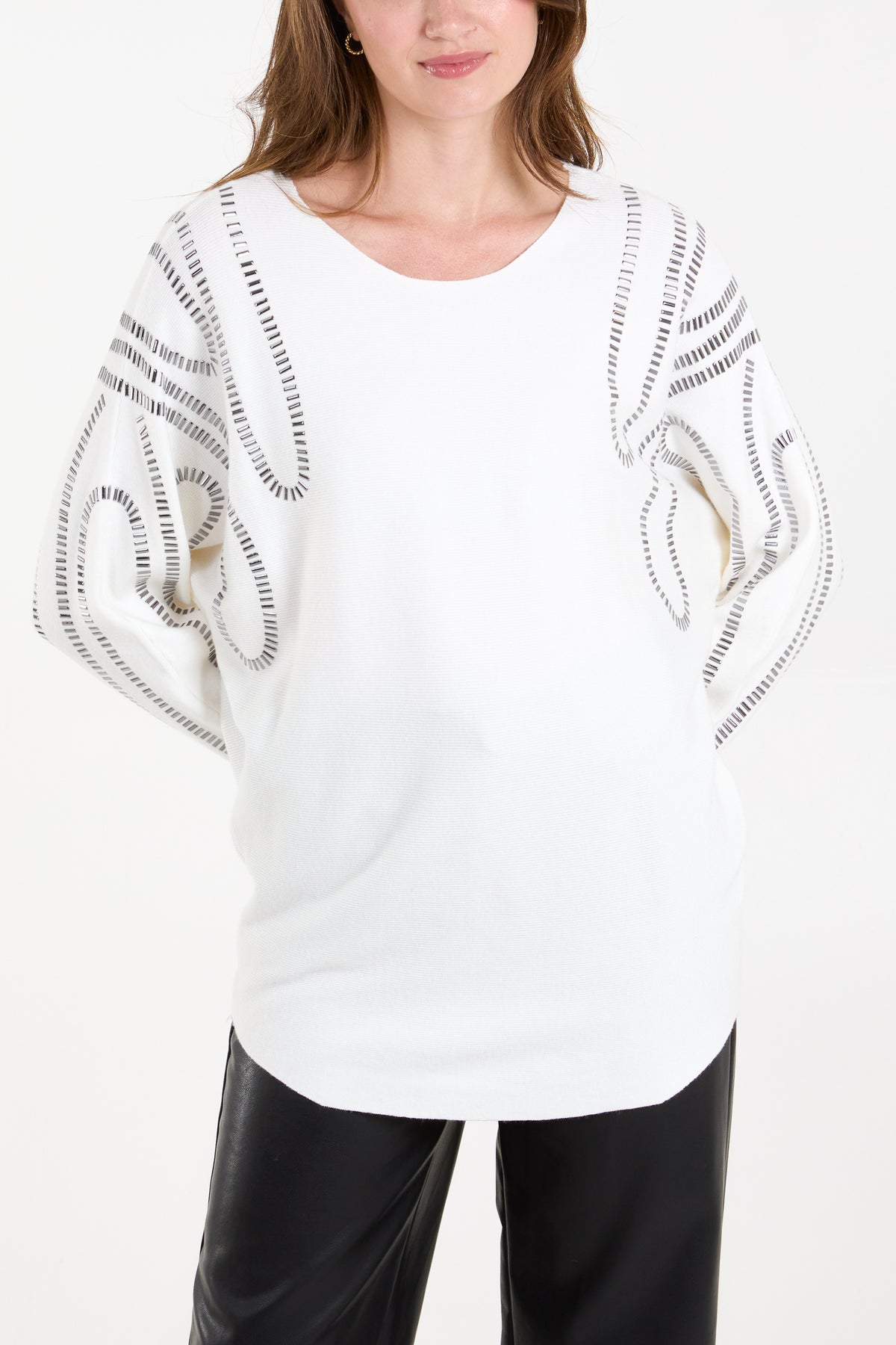 Embellished Shoulder Swirl Jumper
