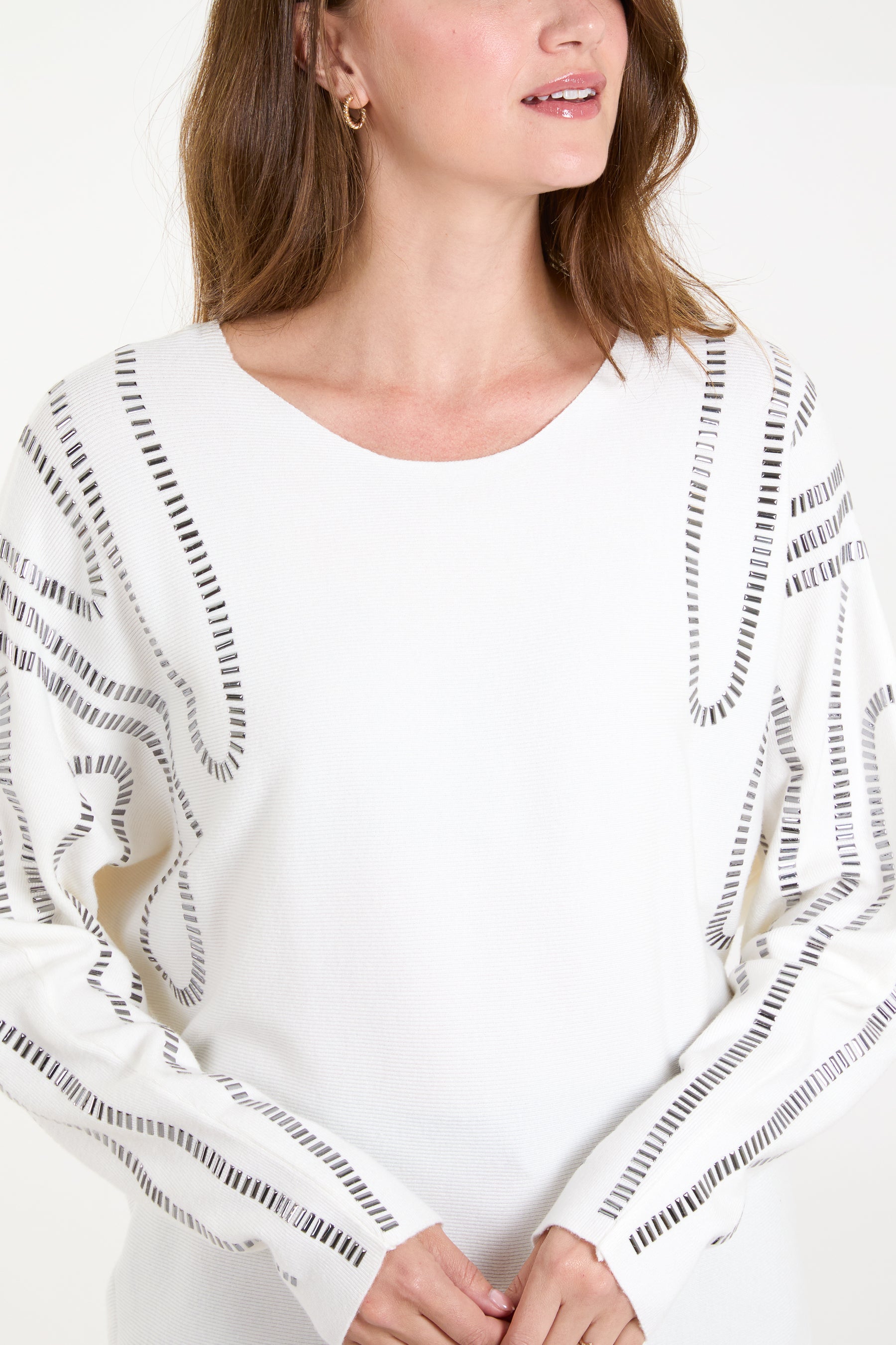 Embellished Shoulder Swirl Jumper