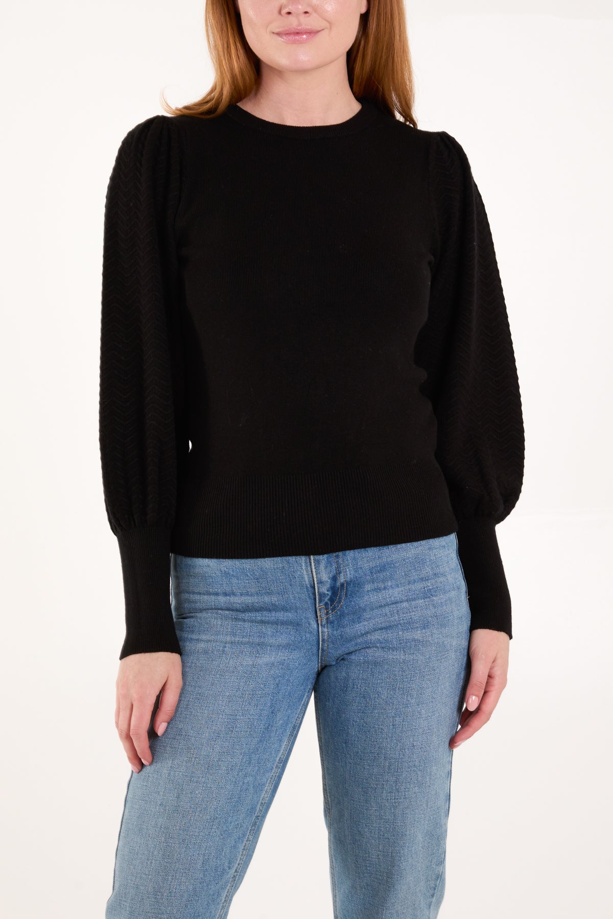 Balloon sleeve jumper black hotsell