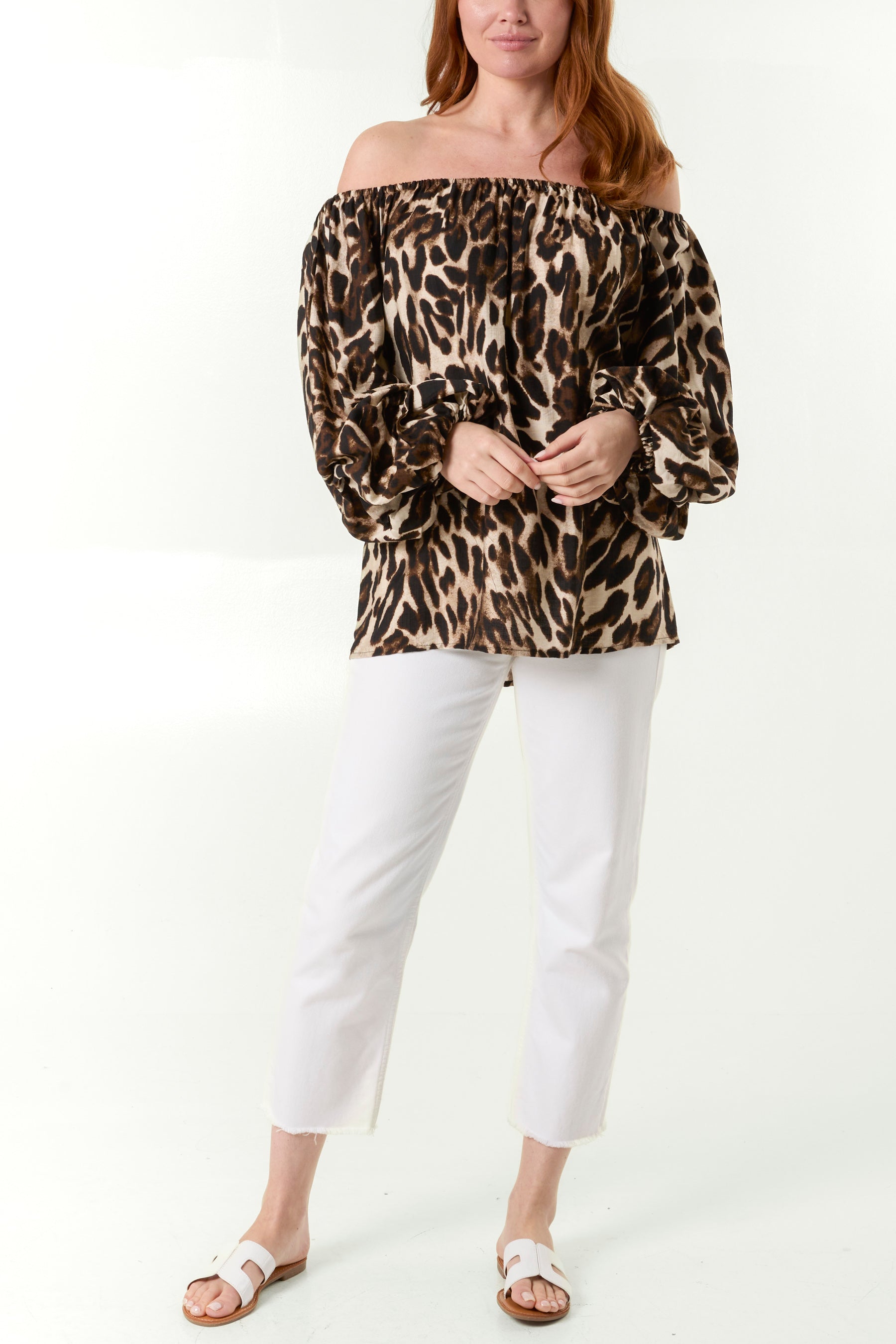 Leopard Print Bardot Top