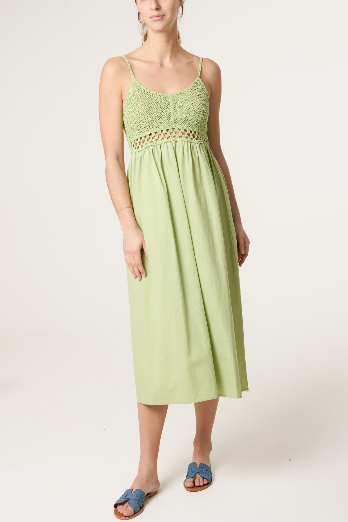 Crochet Detail Midaxi Dress