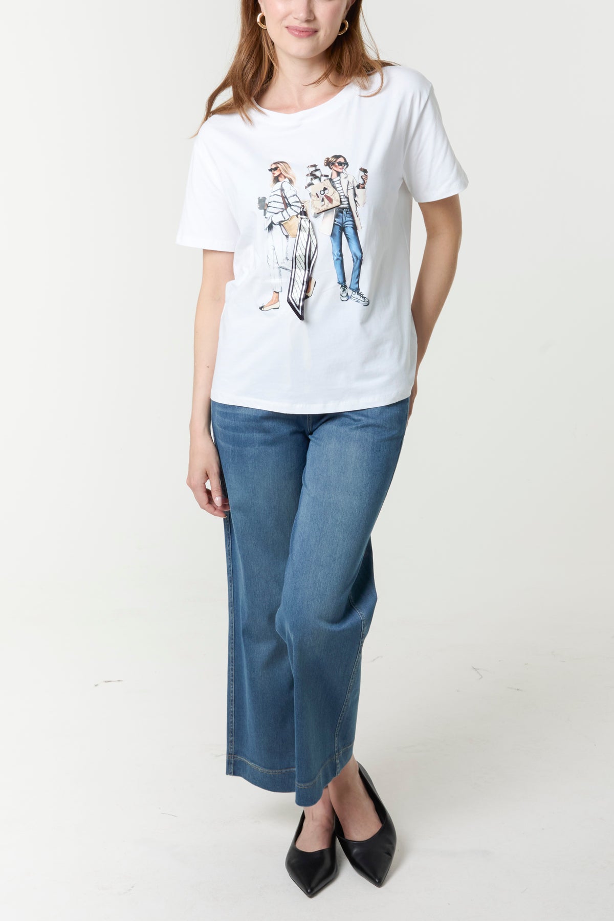 Adorned Graphic Illustration T-Shirt
