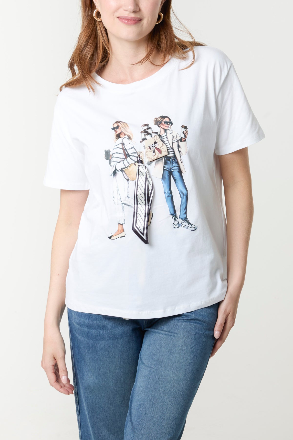 Adorned Graphic Illustration T-Shirt