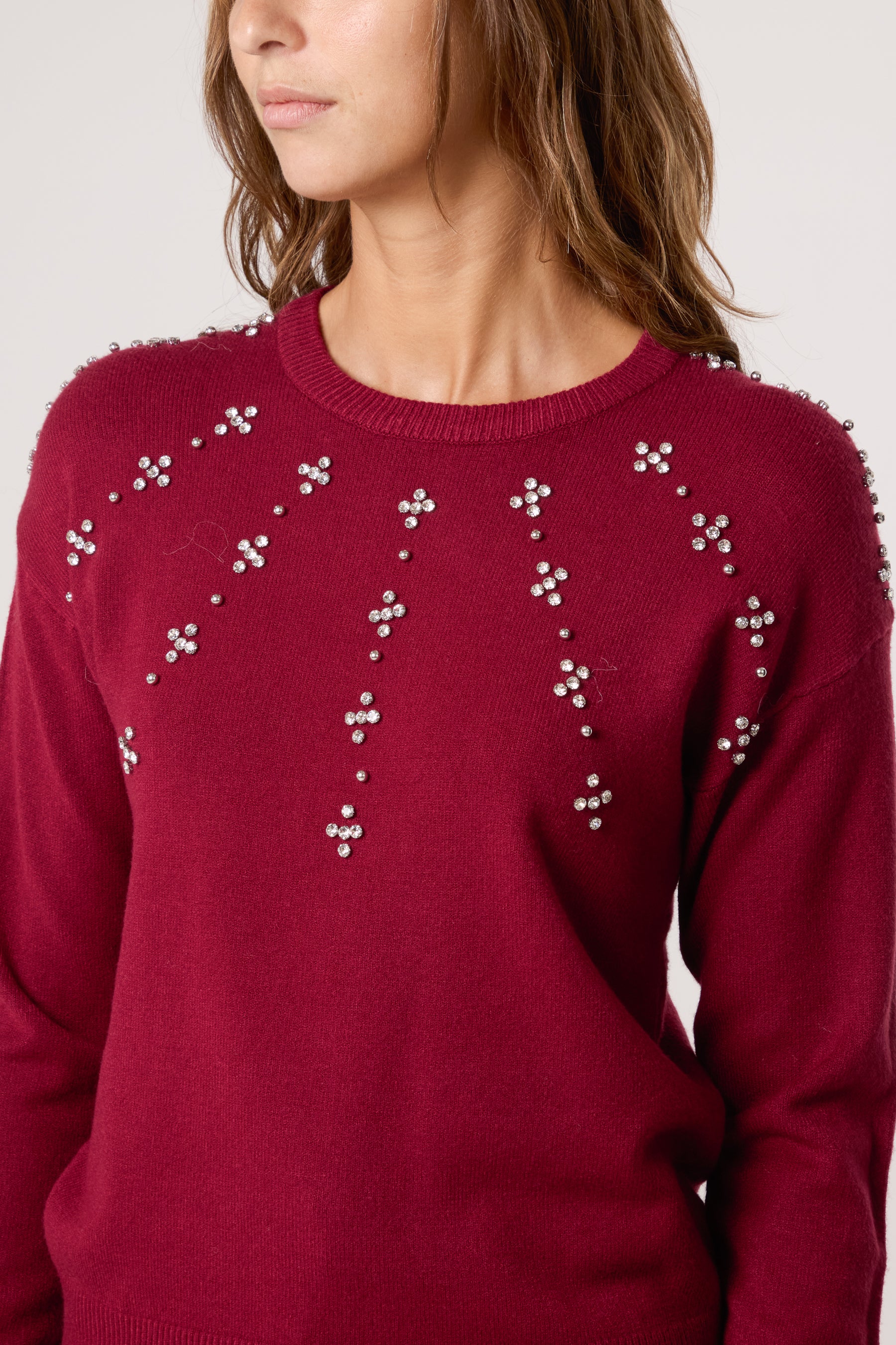 Flower Embellished Knit Jumper