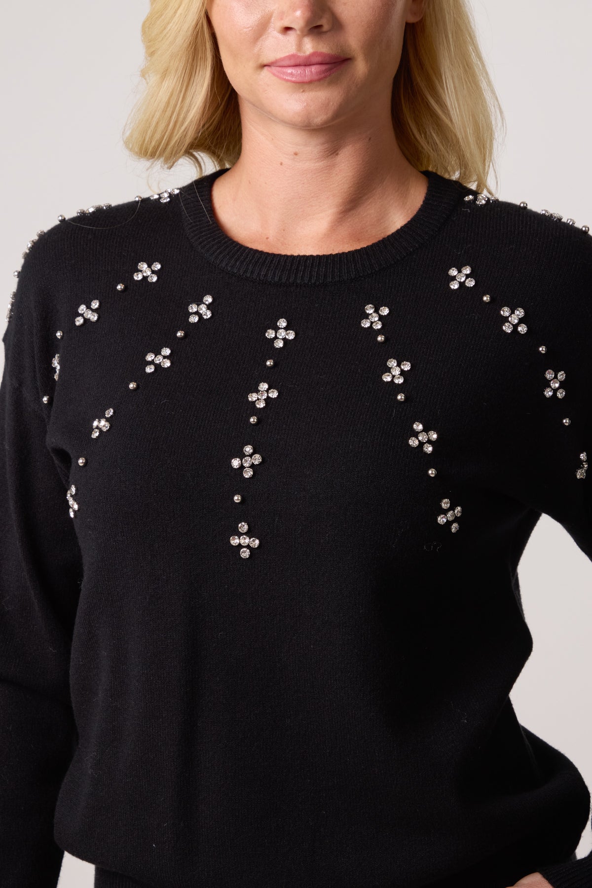 Flower Embellished Knit Jumper
