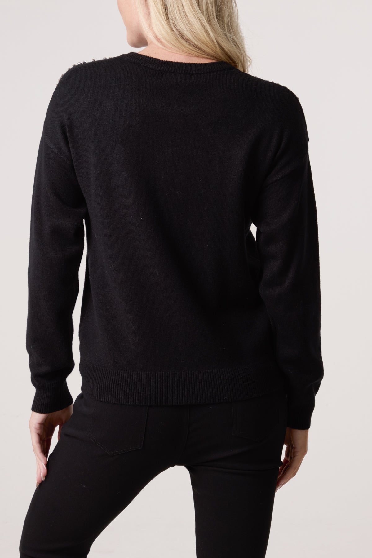 Flower Embellished Knit Jumper