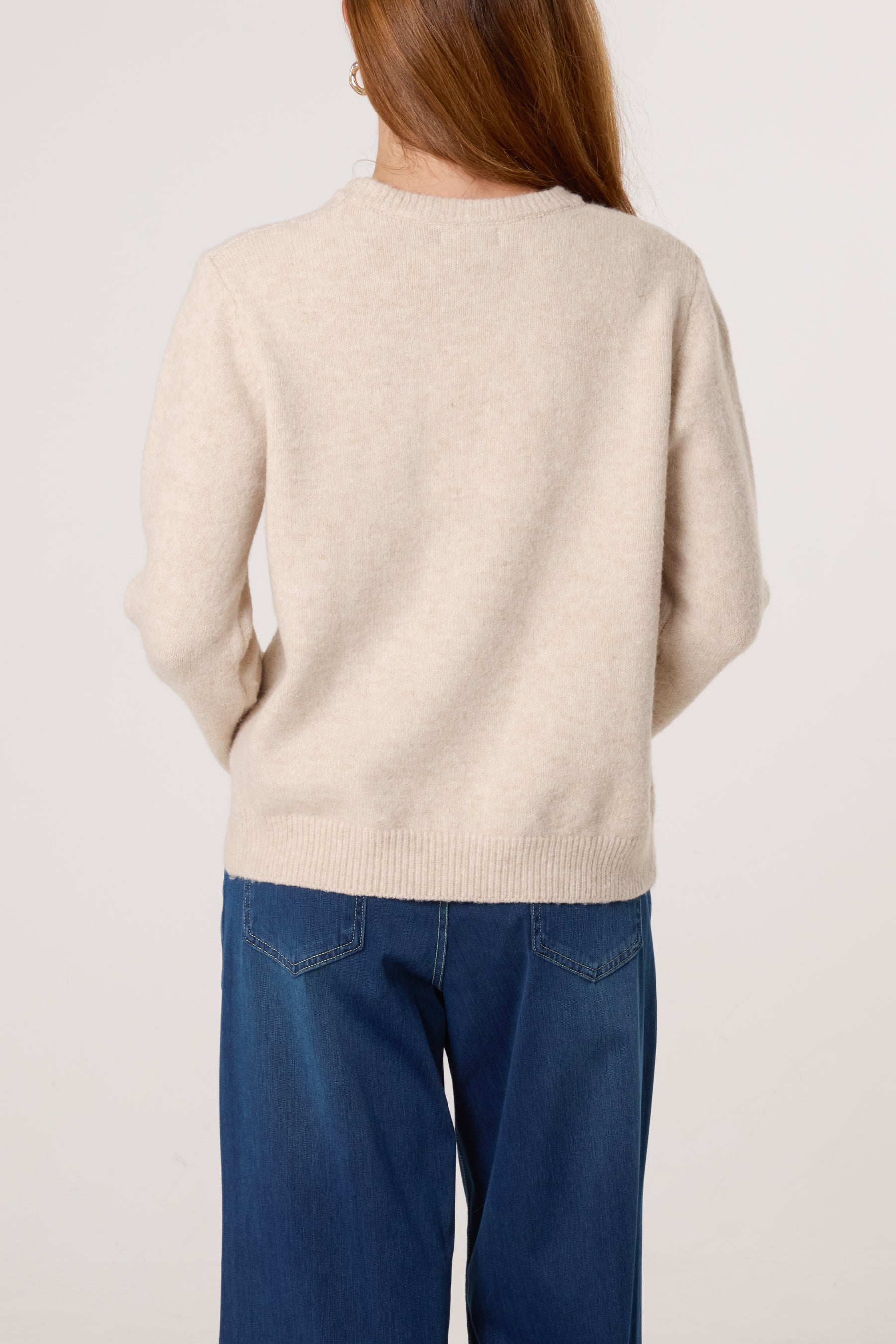 School Girl Bear Round Neck Jumper