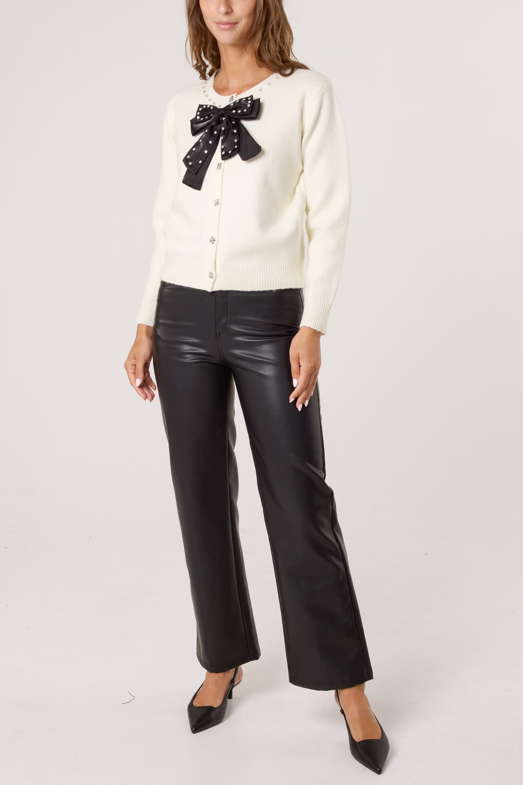 Embellished Diamante Bow Cardigan